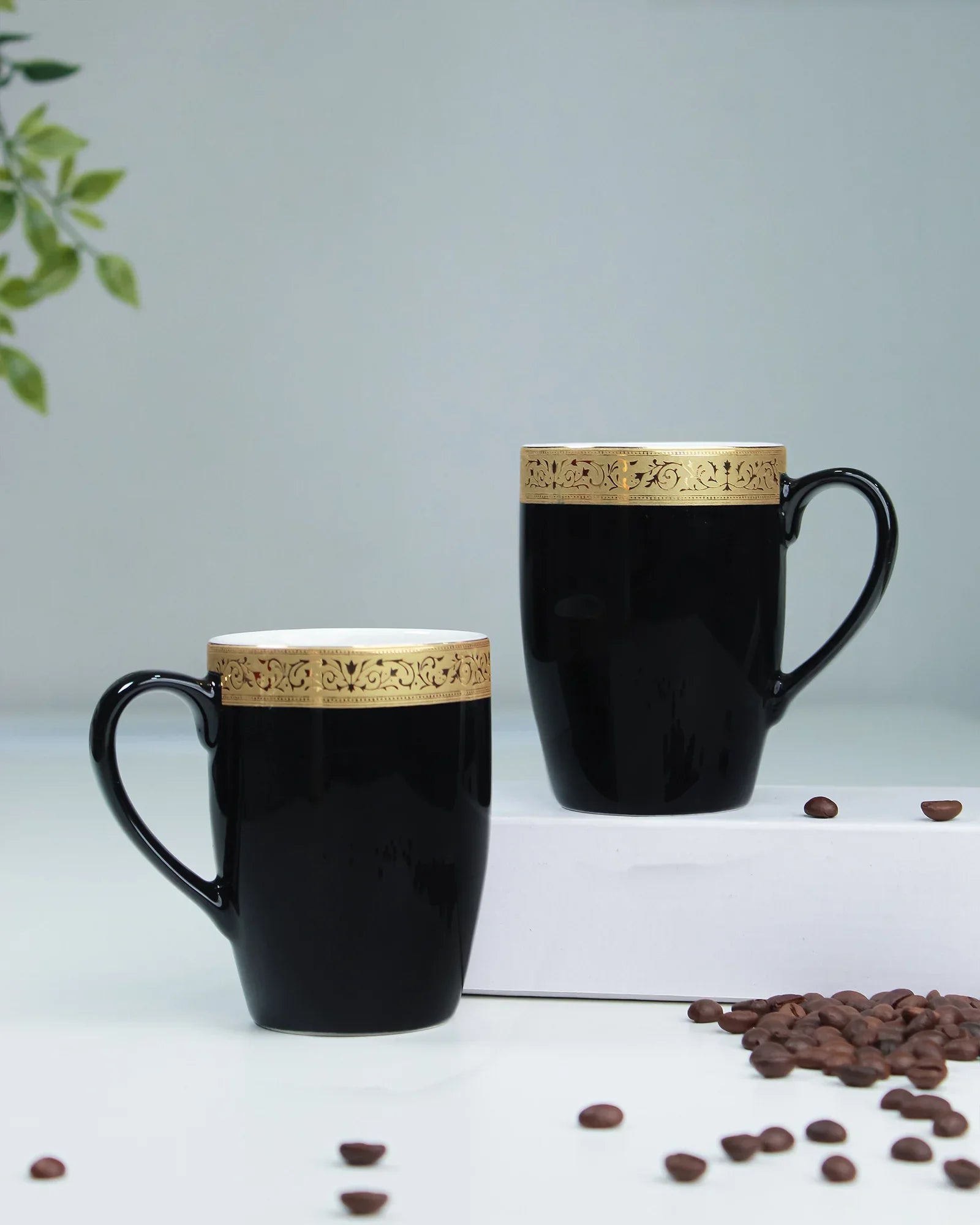 Scarlet Fine Porcelain Mug Set of 6 – Elegant Pastel Colors with Gold Rims - Vola Global