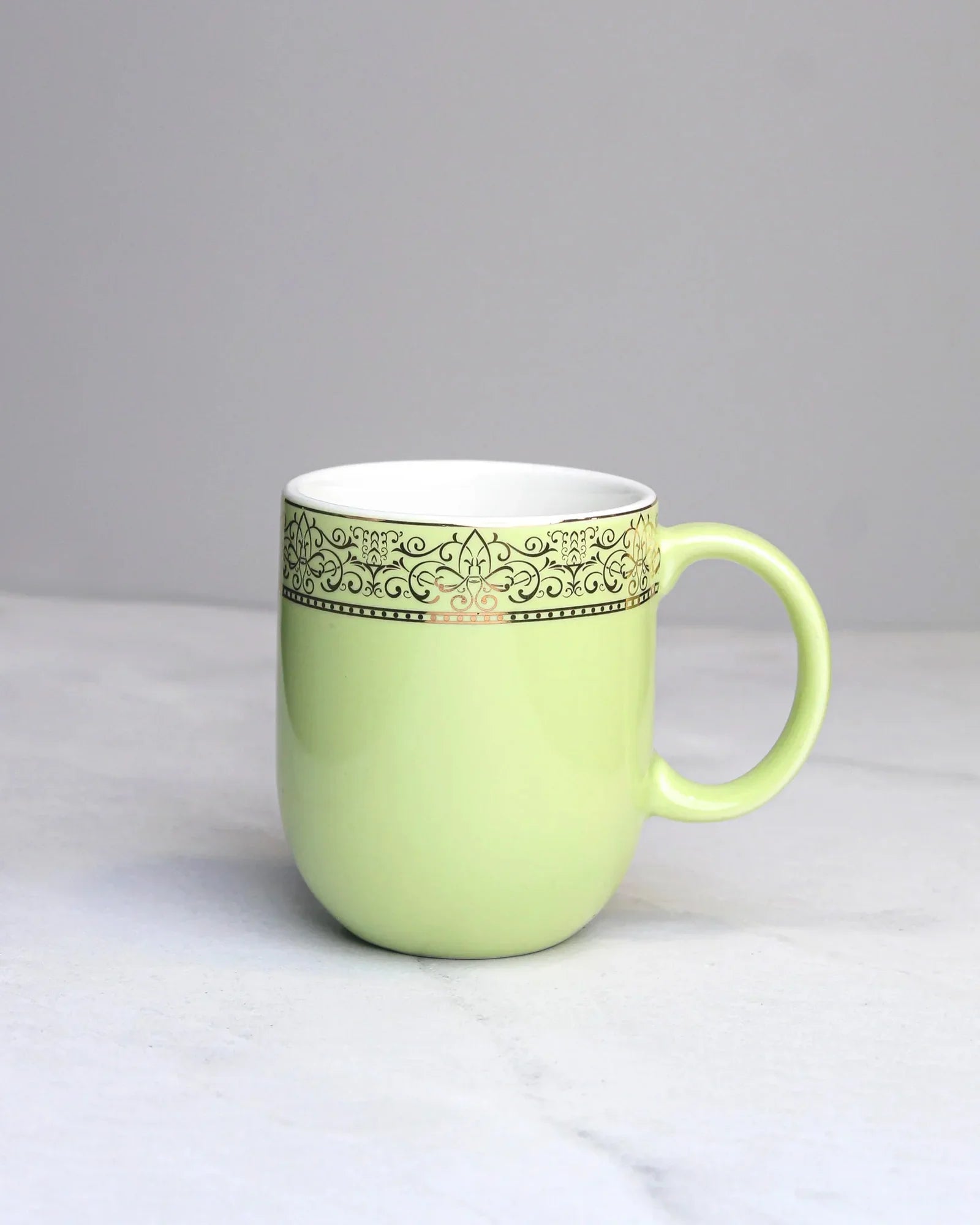 Heritage Sparkle Fine Porcelain Mug Set of 6 – Superior Finish in Trendy Hues - Vola Global