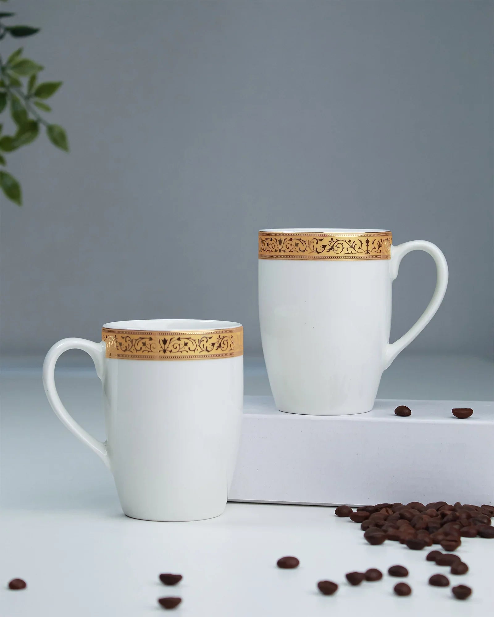 Scarlet Fine Porcelain Mug Set of 6 – Elegant Pastel Colors with Gold Rims - Vola Global