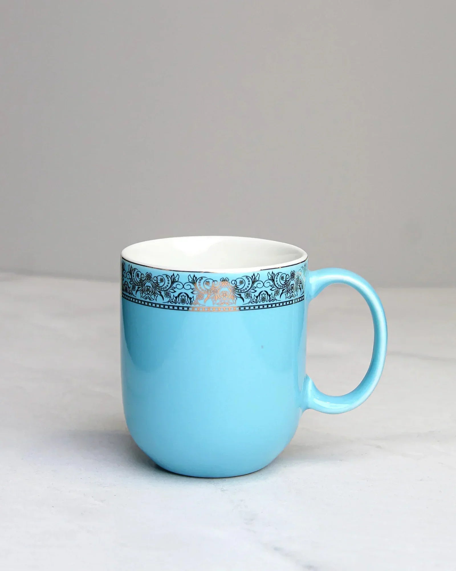 Heritage Sparkle Fine Porcelain Mug Set of 6 – Superior Finish in Trendy Hues - Vola Global