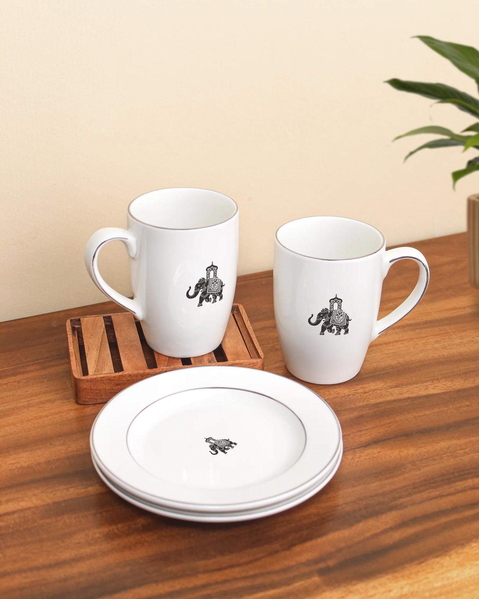 Gaj Premium 2 Mug & 2 Mini Flat Plate