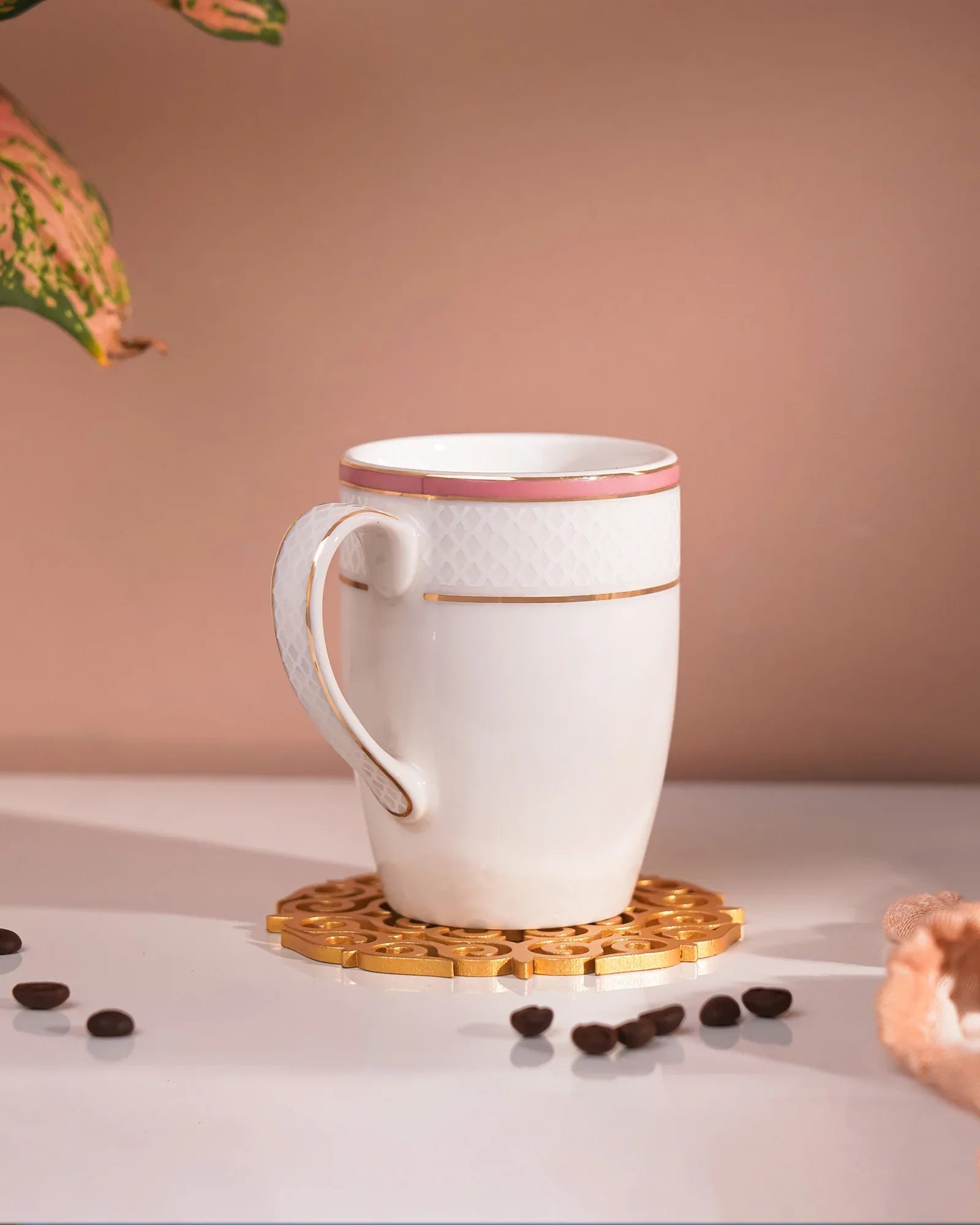 Stellar Collection Fine Porcelain Ogee Mug Set of 2 – Classic Ogee Pattern for Tea & Coffee - Vola Global || Set of 2 * 230ml