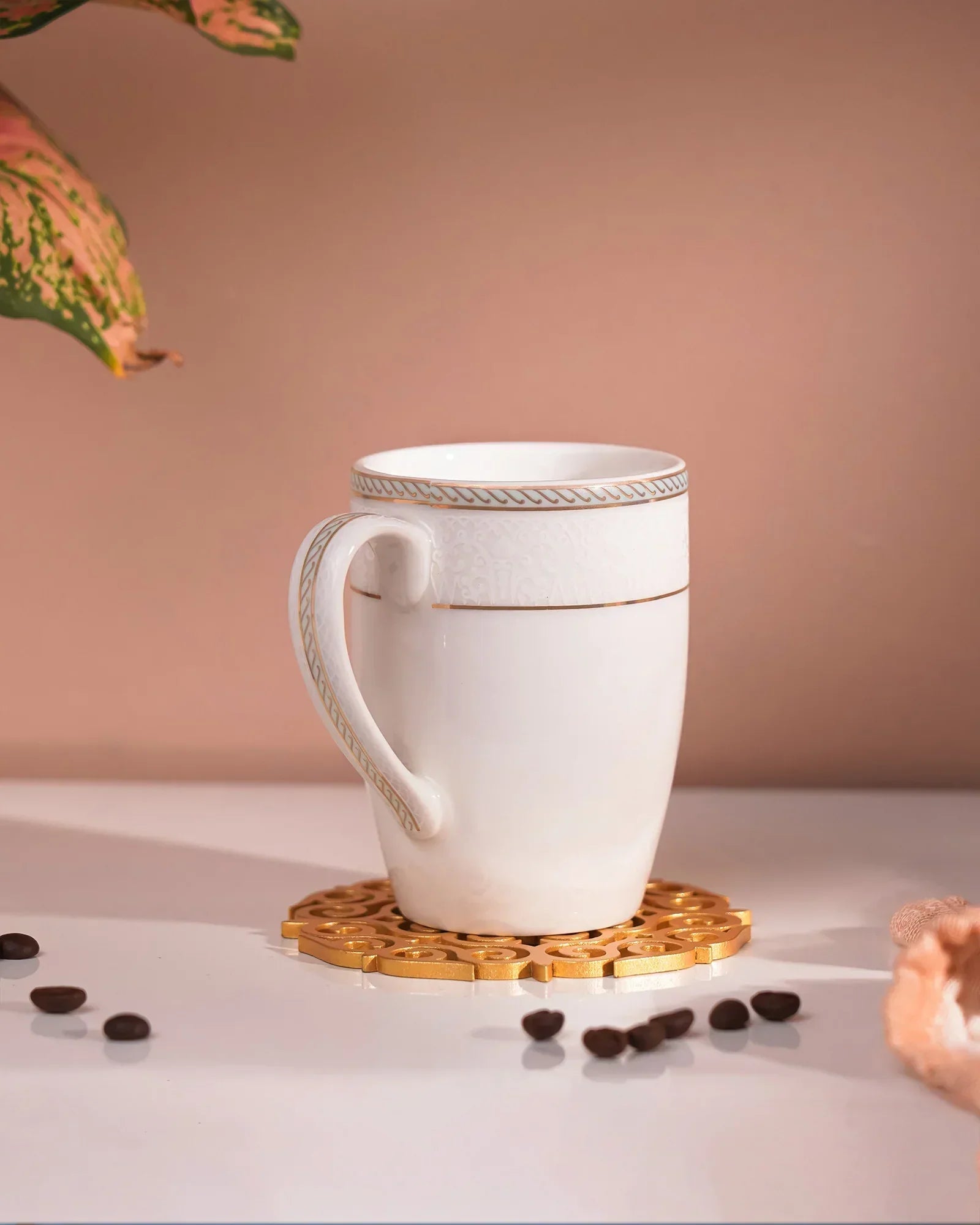 Stellar Collection Fine Porcelain Scallop Mug Set of 2 – Elegant Scalloped Texture for Tea & Coffee - Vola Global