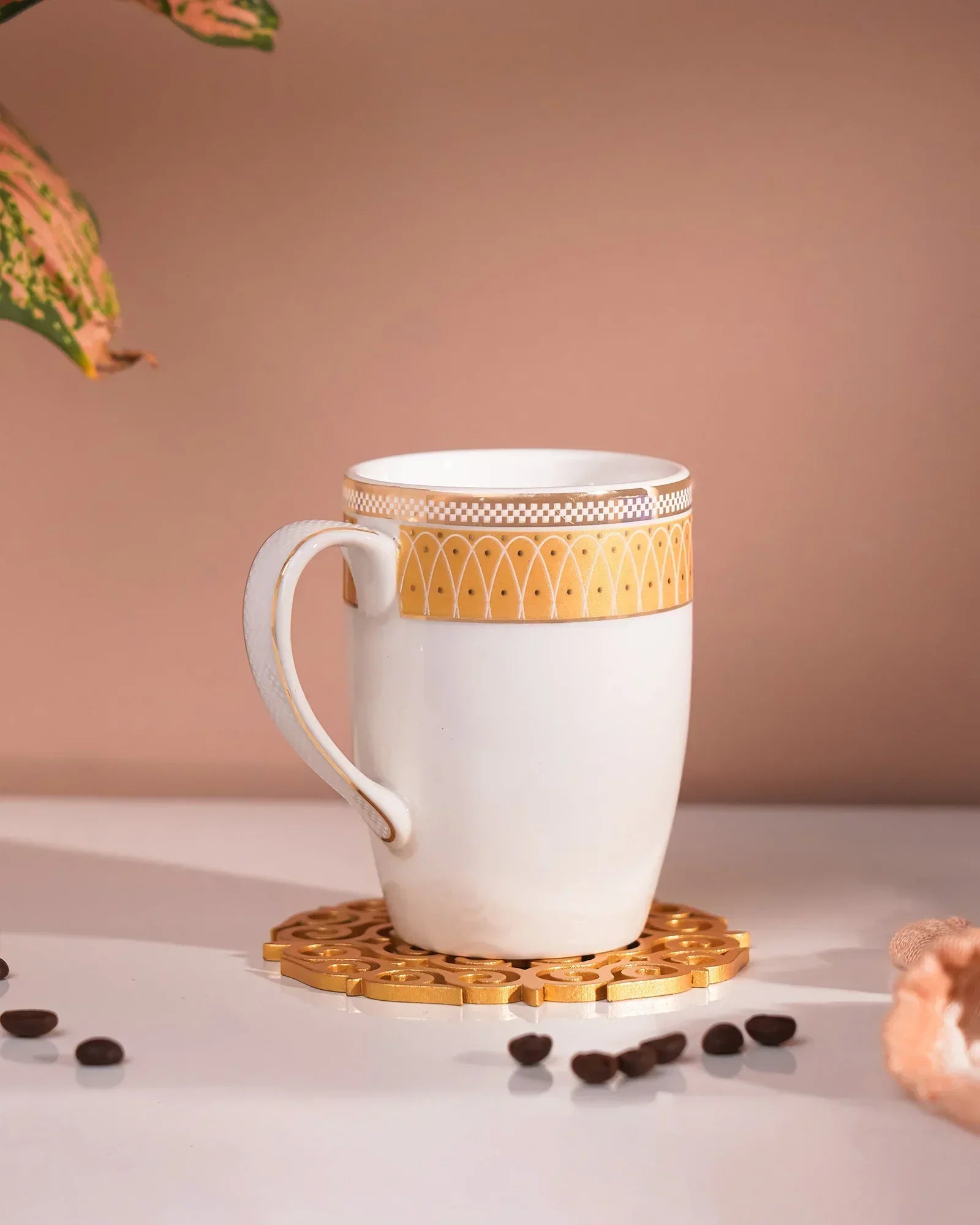 Stellar Collection Fine Porcelain Synergy Mug Set of 2 – Geometric Lines for Tea & Coffee - Vola Global