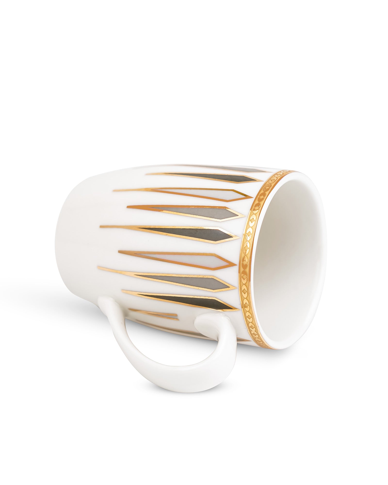 Diamond Dash Set of 2 – Elegant Fine Porcelain Mugs for Tea, Coffee & Gifting - Vola Global