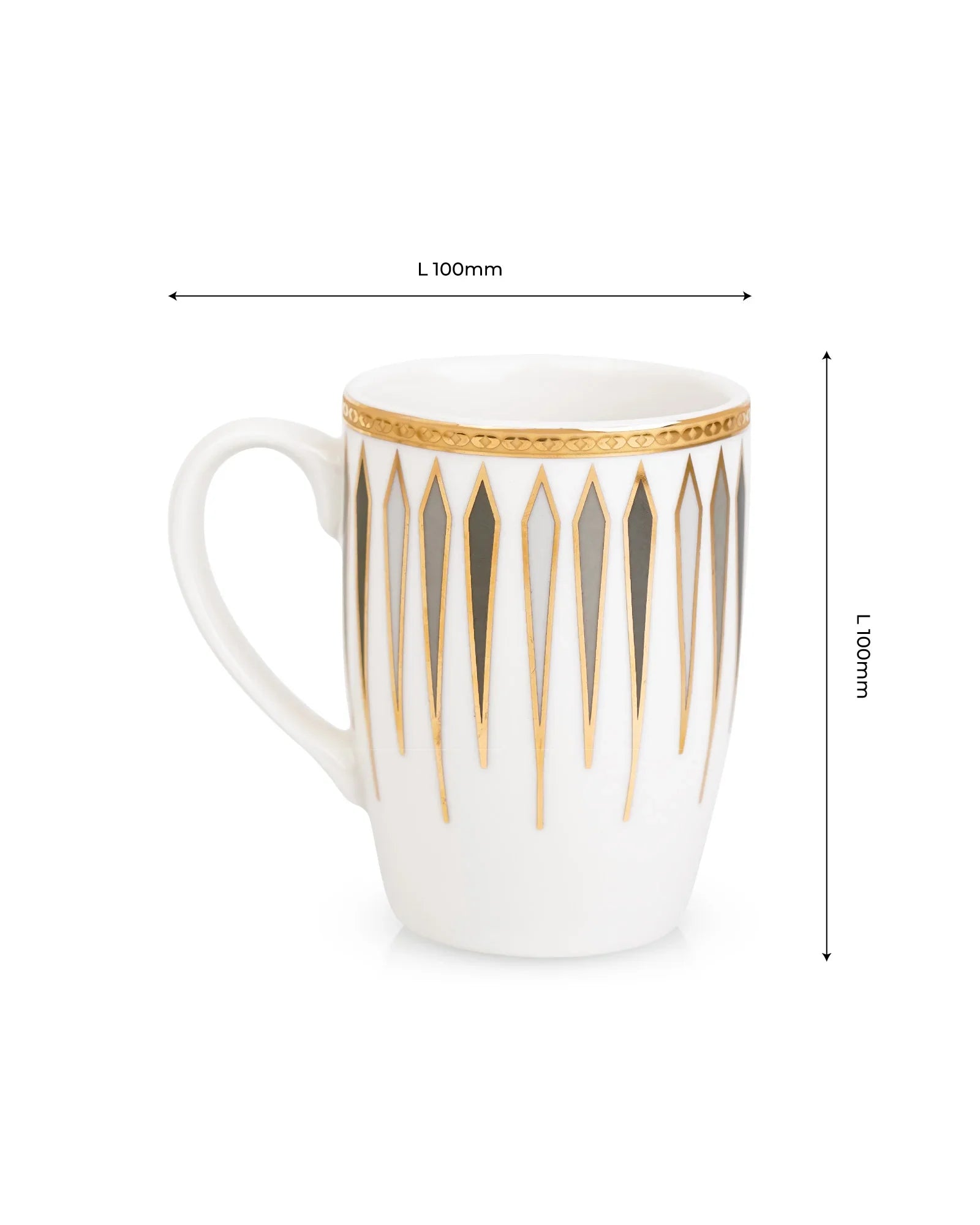 Diamond Dash Set of 2 – Elegant Fine Porcelain Mugs for Tea, Coffee & Gifting - Vola Global