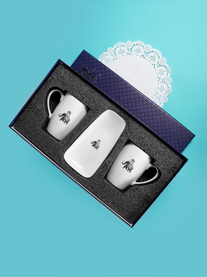 Gaj Luxury box 2 Mug & 2 Cookie Plate - Vola Global