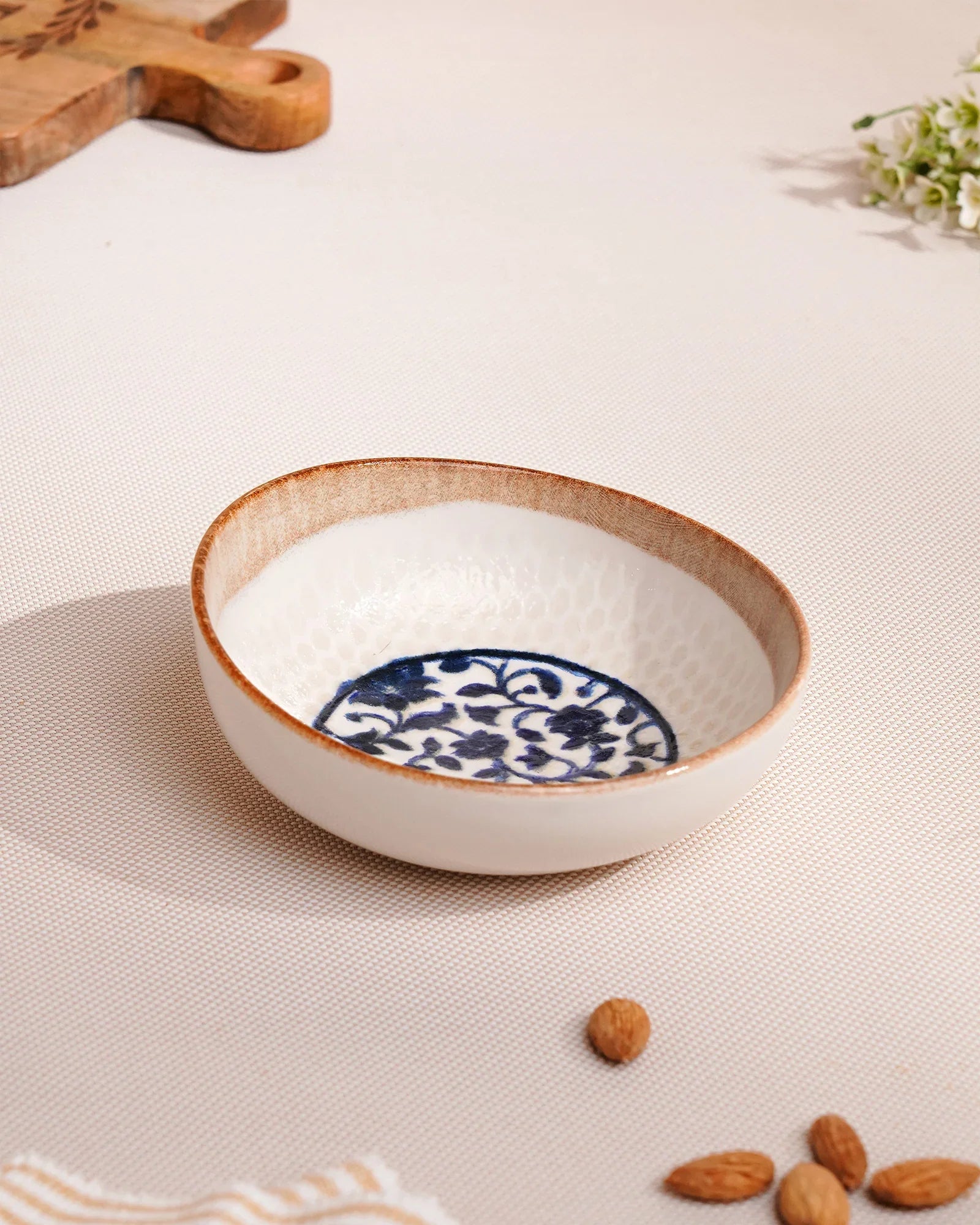 Pixel Round Elevated Fine Porcelain Bowl – 14 cm Modern Serving Bowl with Pixel Design - Vola Global