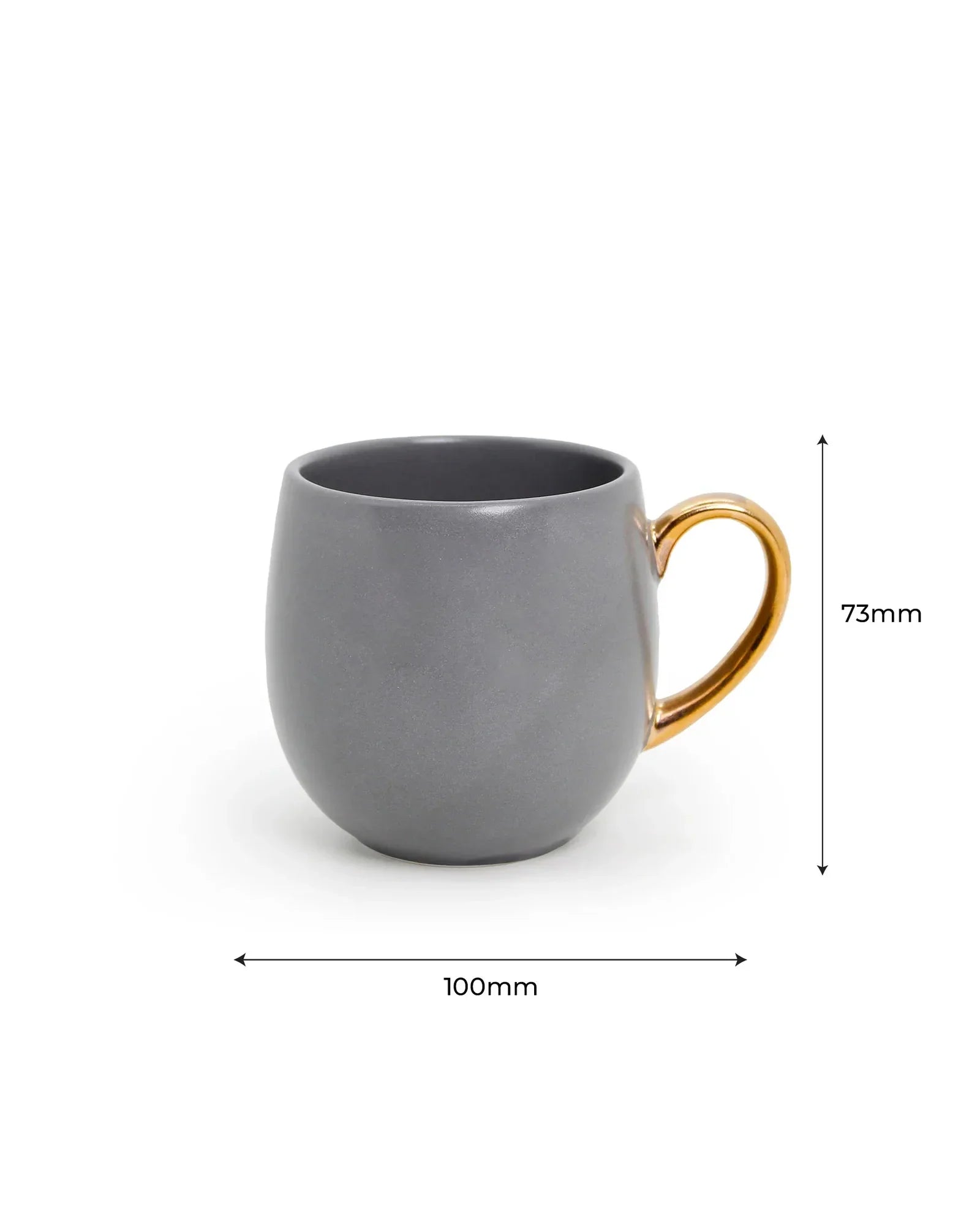 Bloom Fine Porcelain Tea Mug Set of 6 – Luxurious Design with Golden Handle - Vola Global
