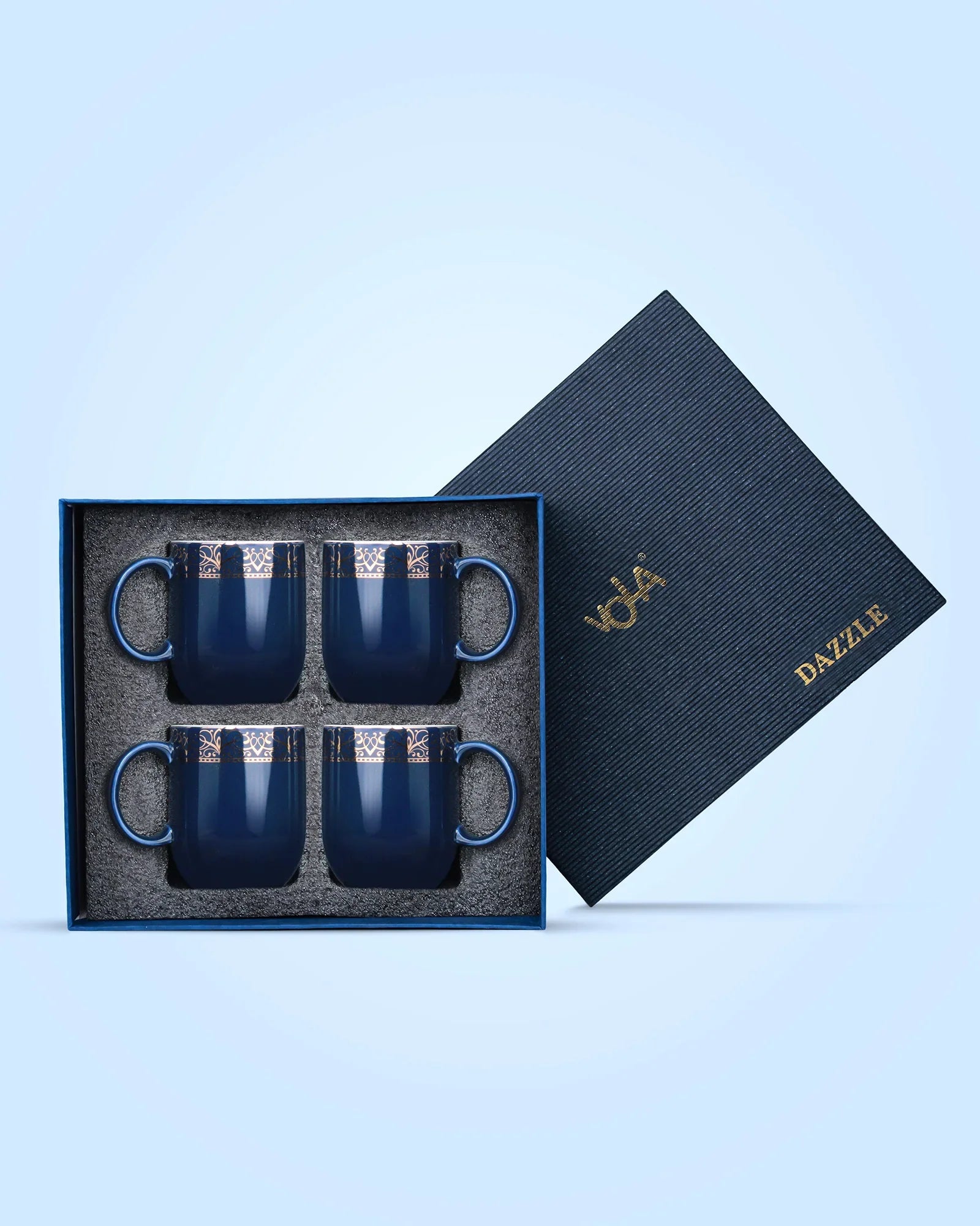 Heritage Sparkle Fine Porcelain Mug Set of 6 – Superior Finish in Trendy Hues - Vola Global