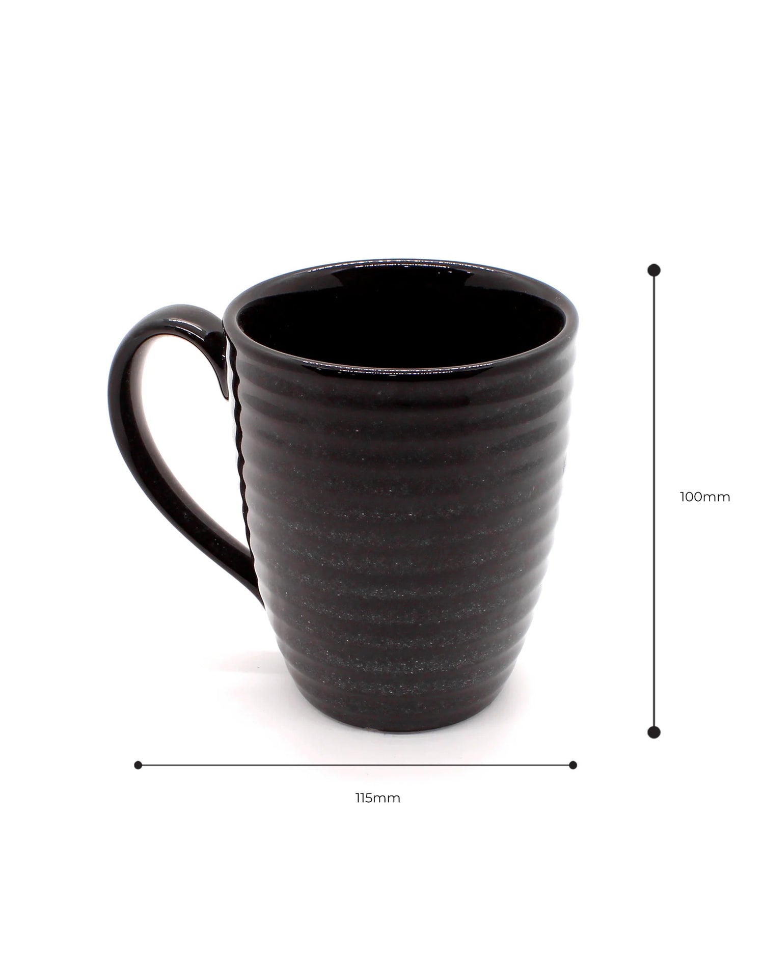 BLACK / Single * 300ml || Organic Porcelain Coffee Mug | Natural Colors