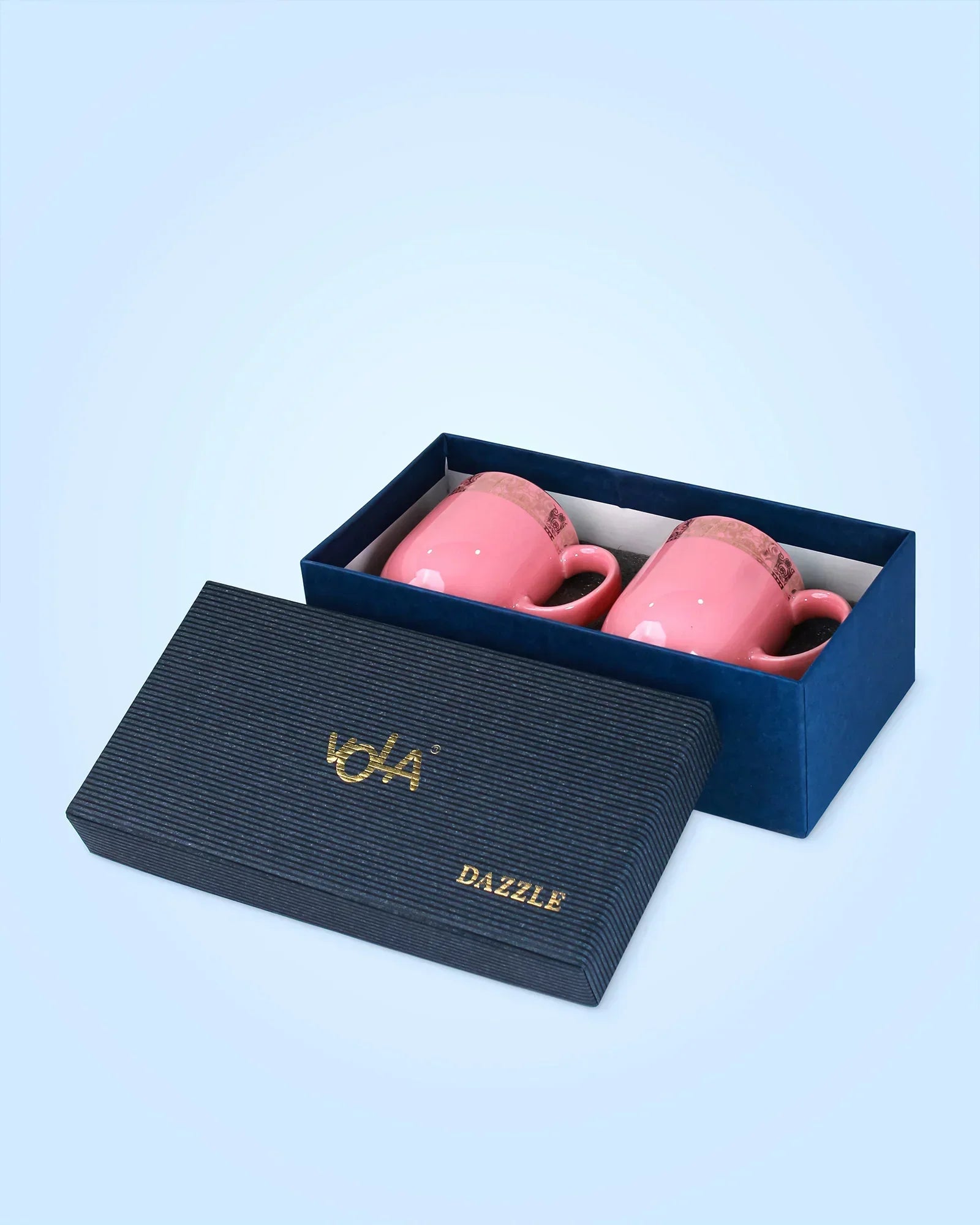 Dazzle Heritage Fine Porcelain Mug Set of 2 – Superior Finish in Trendy Hues - Vola Global