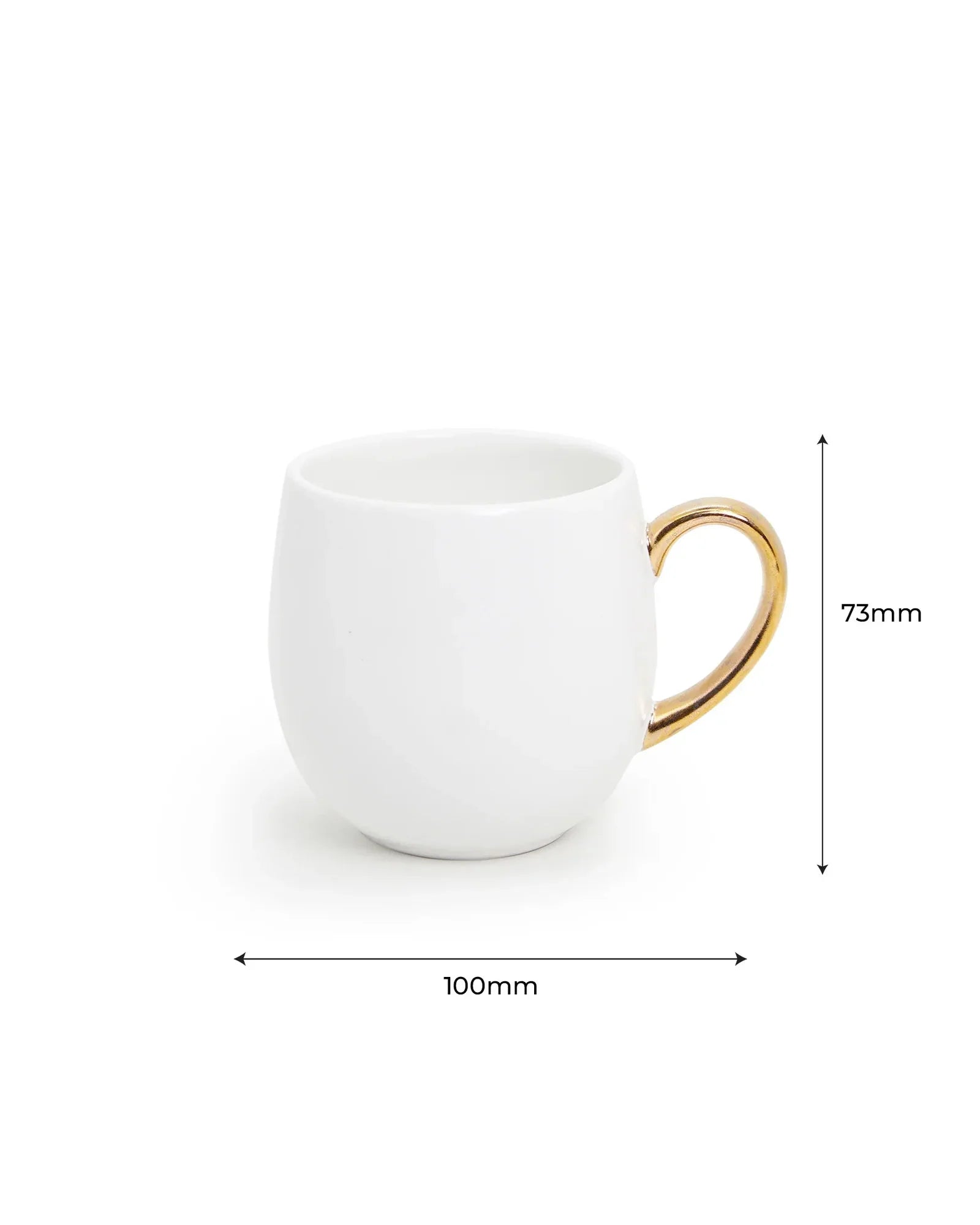 Bloom Fine Porcelain Tea Mug Set of 6 – Luxurious Design with Golden Handle - Vola Global