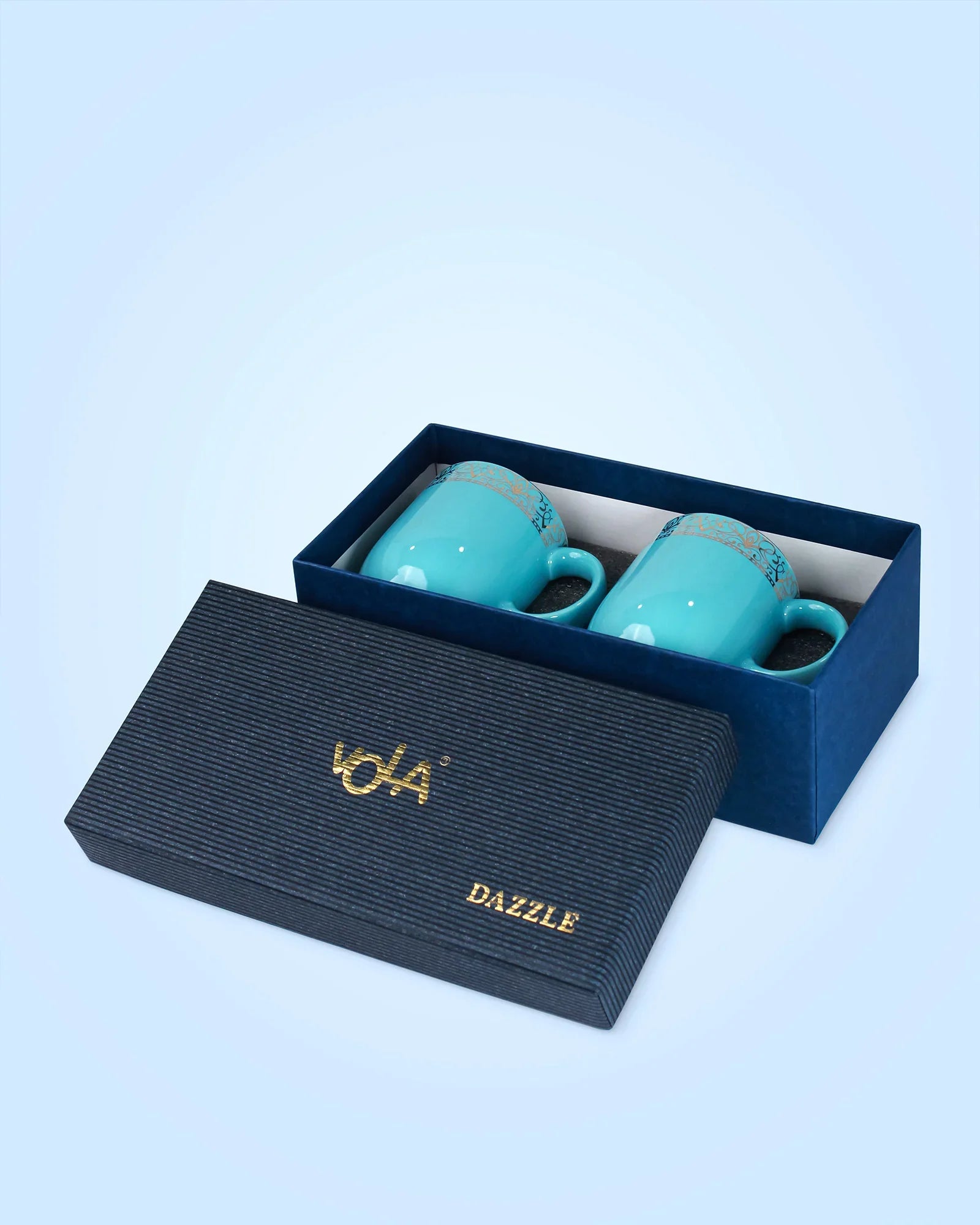 Dazzle Heritage Fine Porcelain Mug Set of 2 – Superior Finish in Trendy Hues - Vola Global