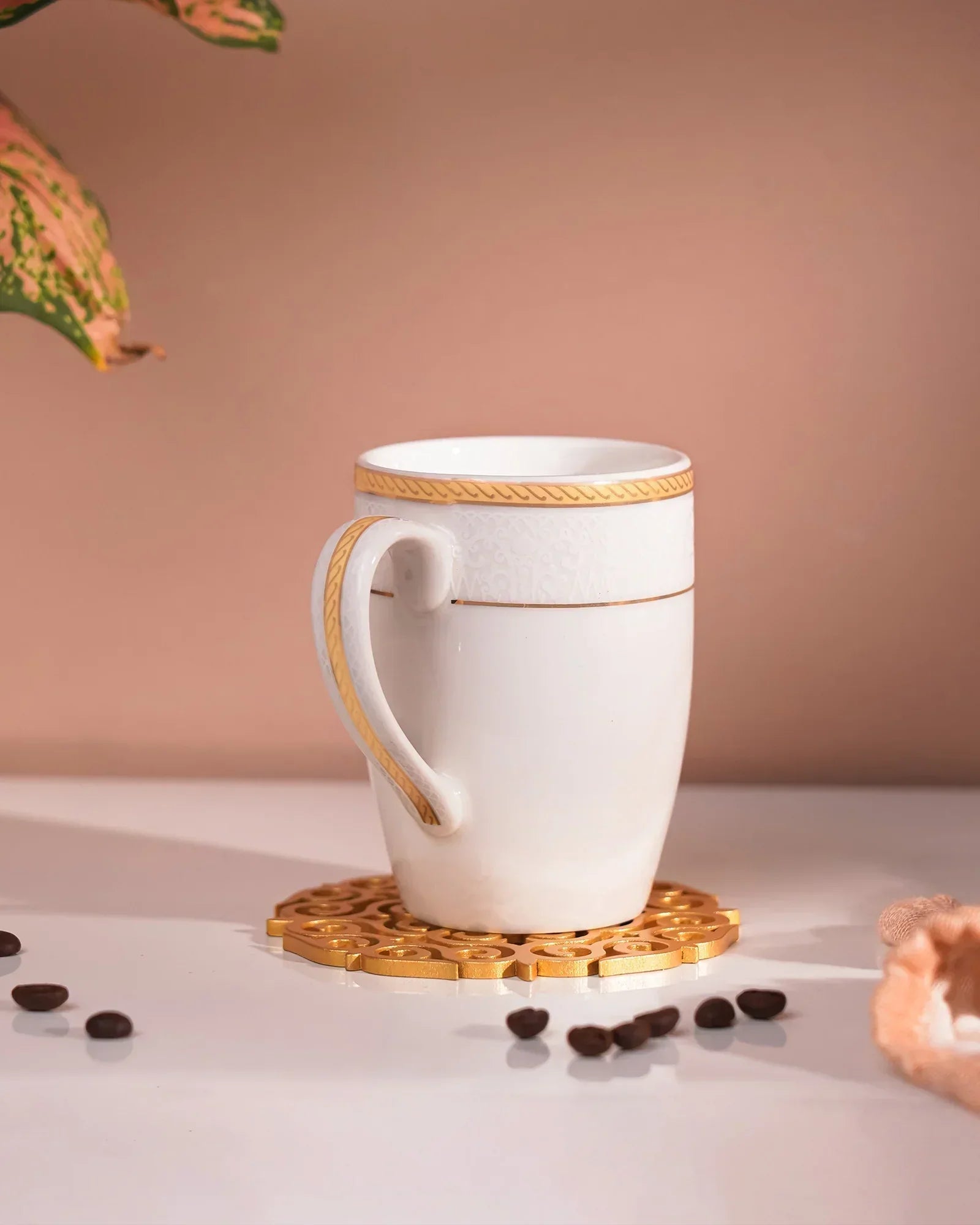 Stellar Collection Fine Porcelain Scallop Mug Set of 2 – Elegant Scalloped Texture for Tea & Coffee - Vola Global