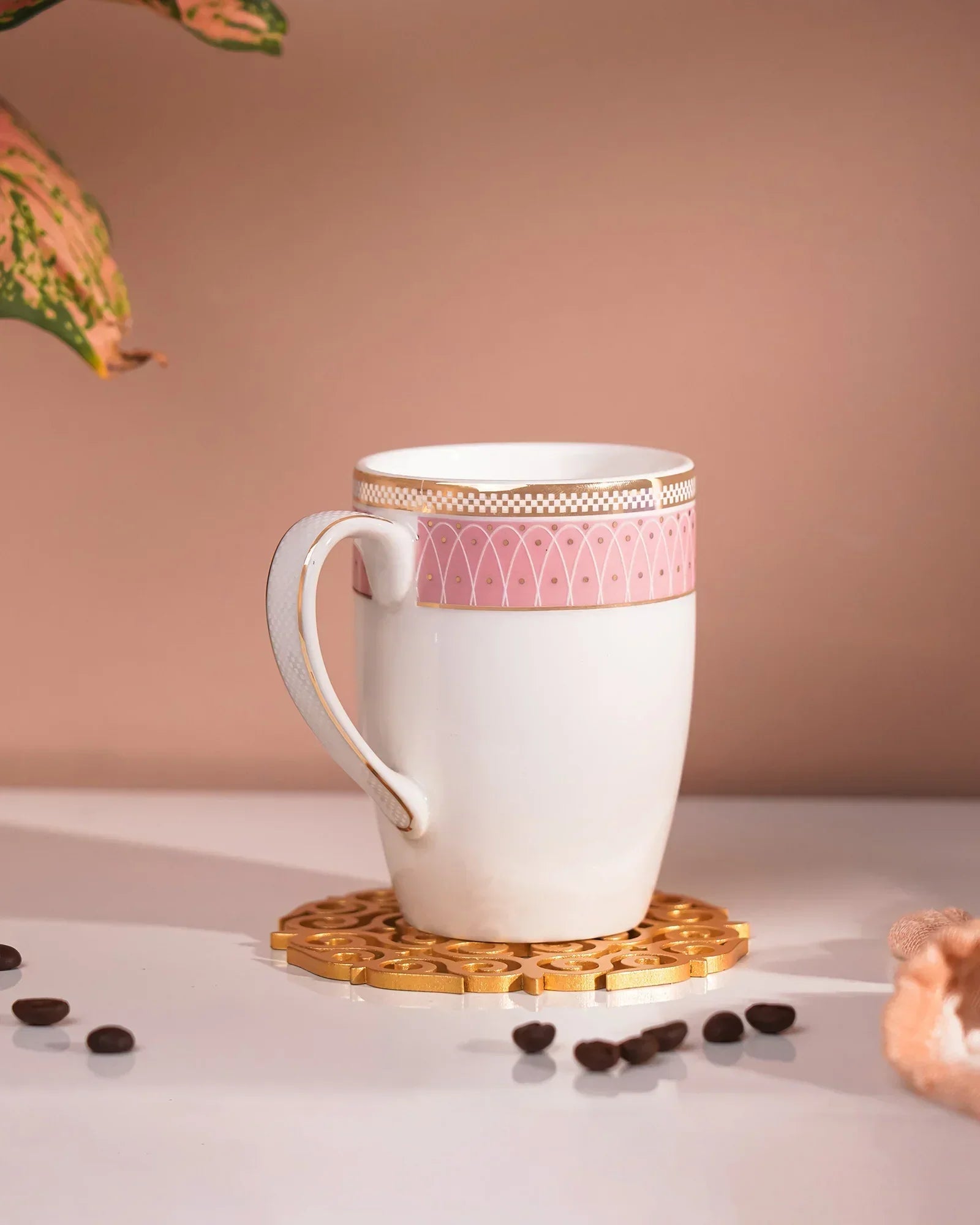 Stellar Collection Fine Porcelain Synergy Mug Set of 2 – Geometric Lines for Tea & Coffee - Vola Global