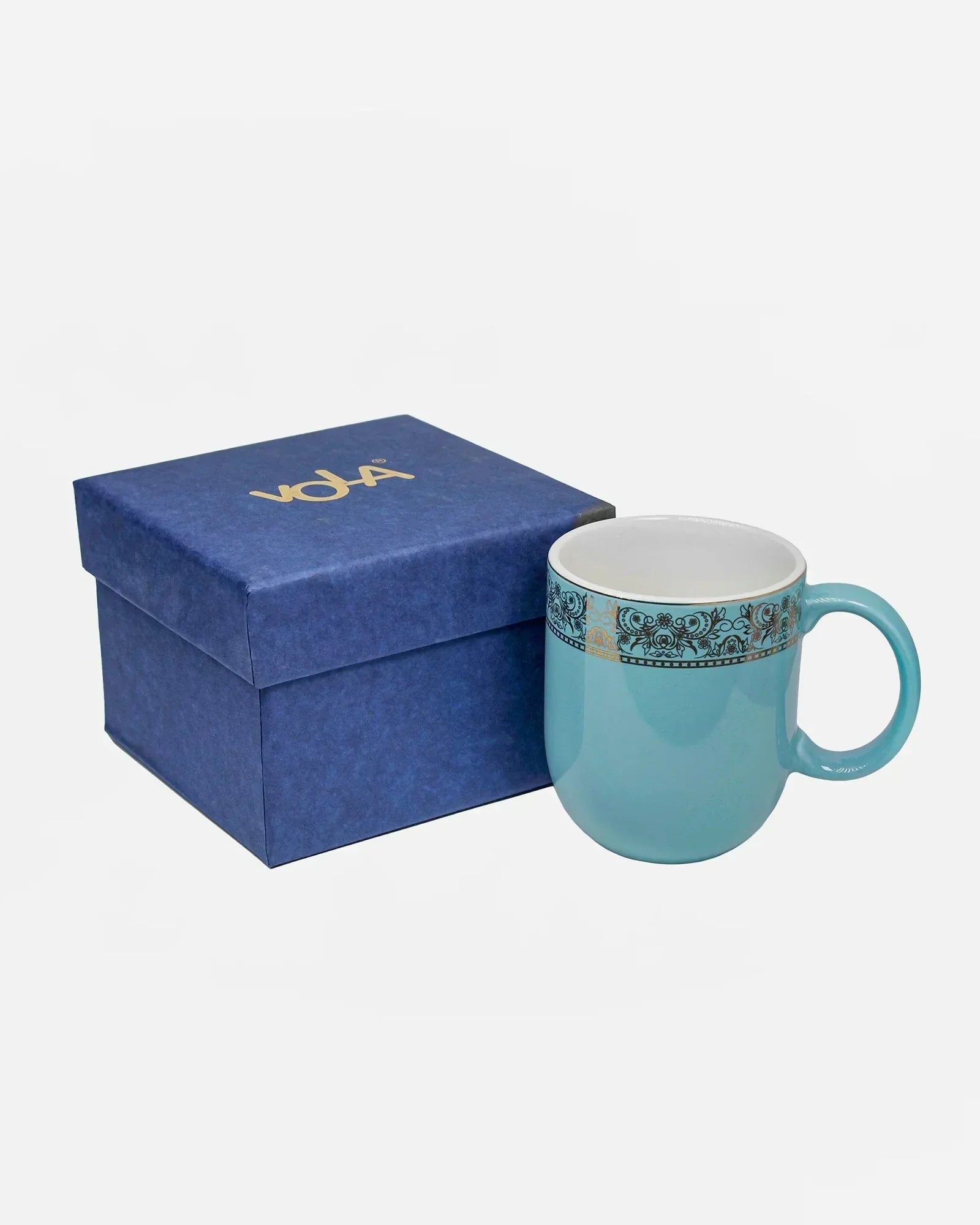 Heritage Sparkle Fine Porcelain Mug Set of 6 – Superior Finish in Trendy Hues - Vola Global