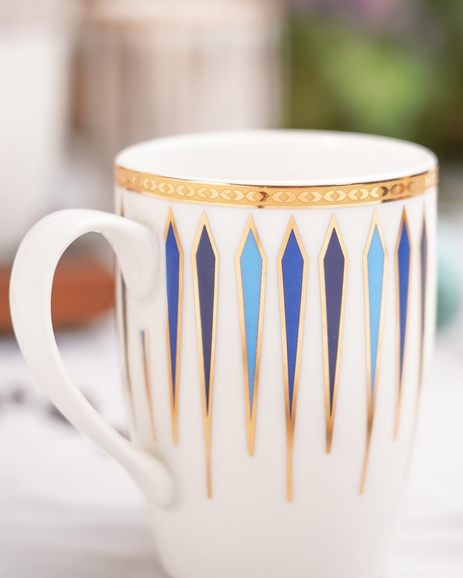 Diamond Dash Set of 2 – Elegant Fine Porcelain Mugs for Tea, Coffee & Gifting - Vola Global