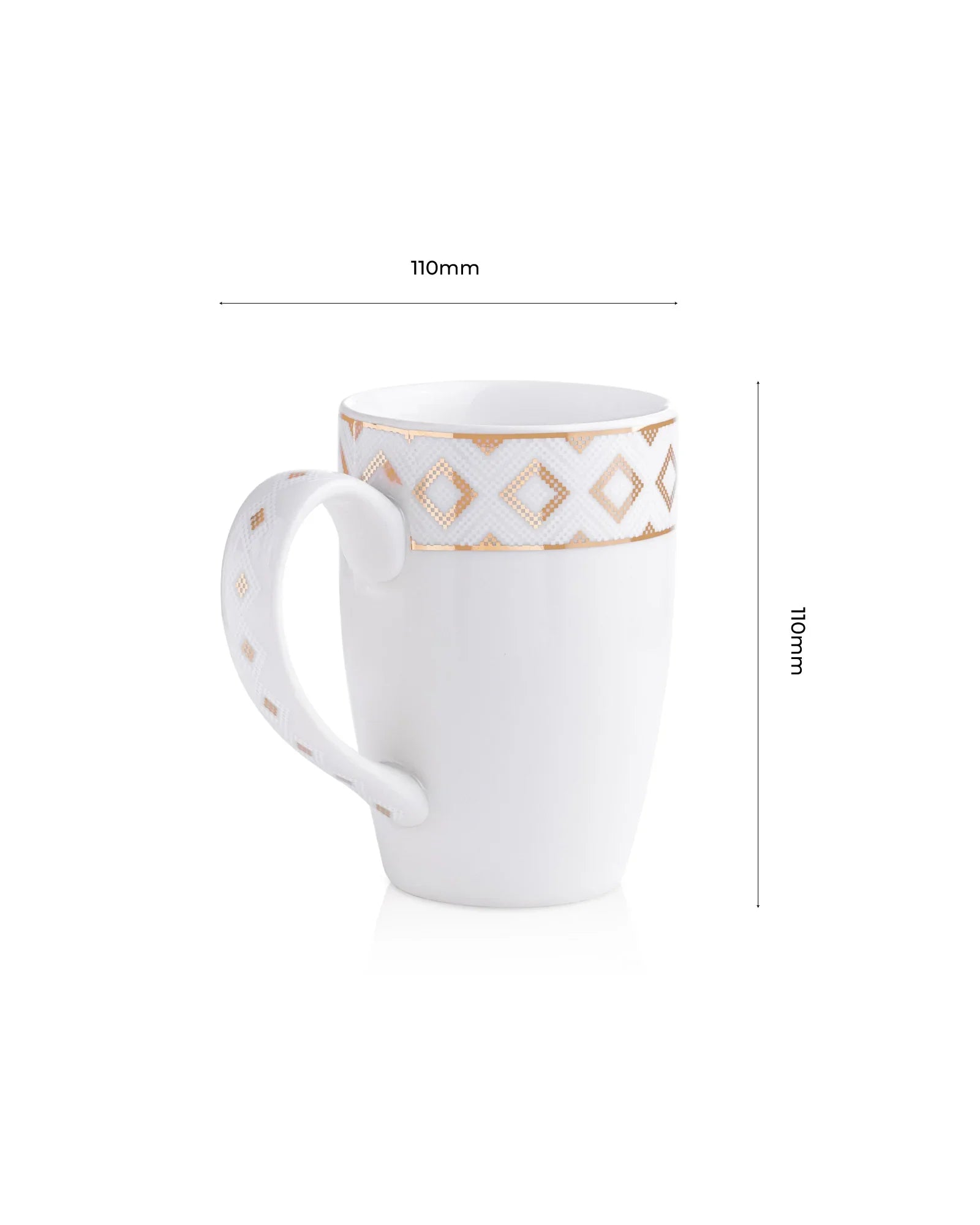Stellar Collection Fine Porcelain Diamond Mug Set of 2 – Faceted Design for Coffee & Tea - Vola Global