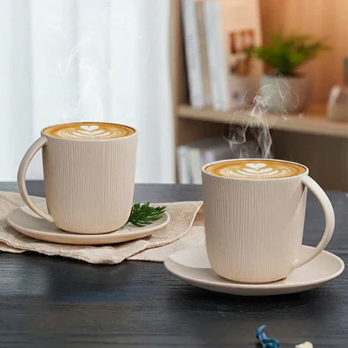 Vogue Conical Fine Porcelain Cup & Saucer Set of 12 – Modern Tapered Design for Tea & Coffee