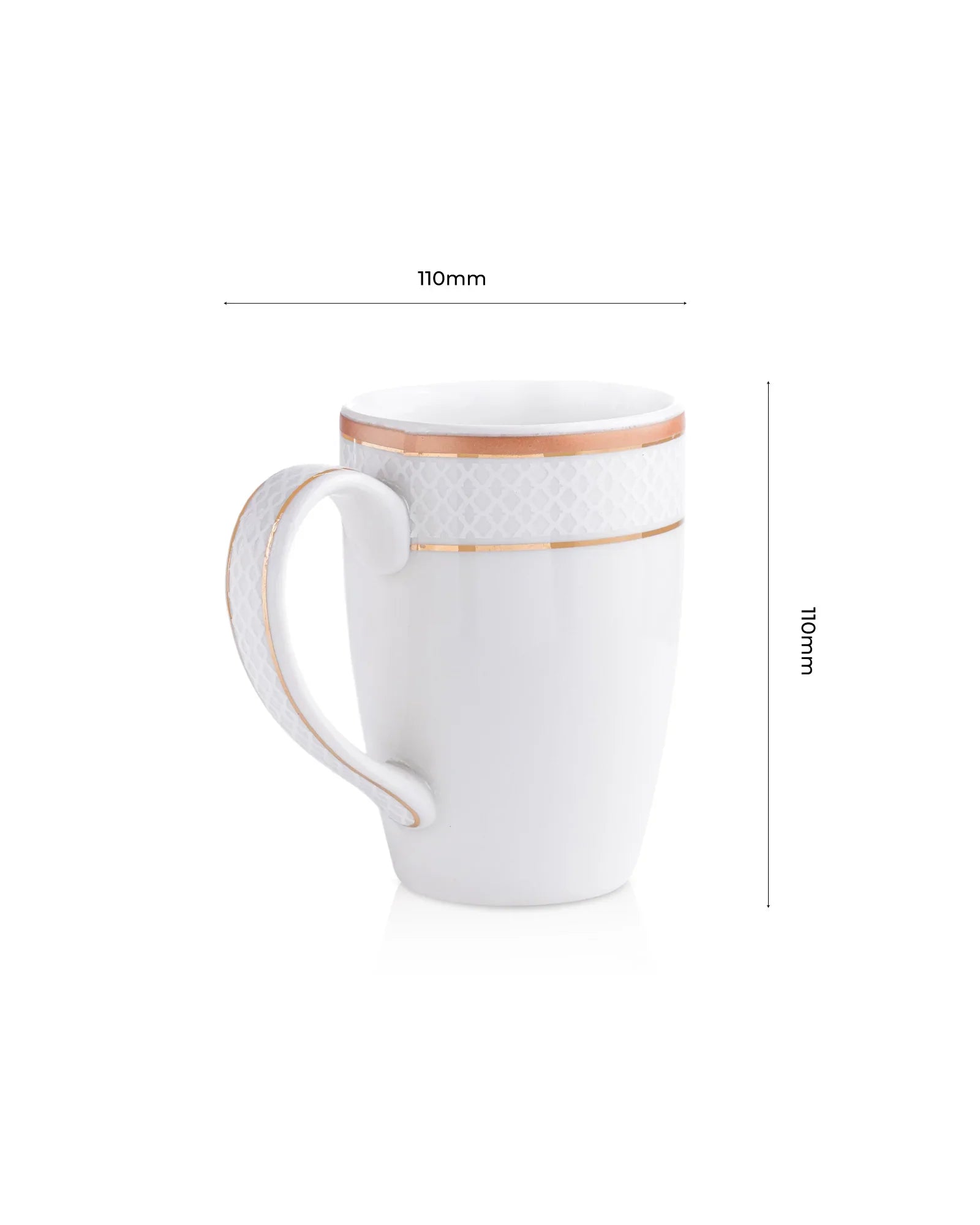 Stellar Collection Fine Porcelain Ogee Mug Set of 2 – Classic Ogee Pattern for Tea & Coffee - Vola Global
