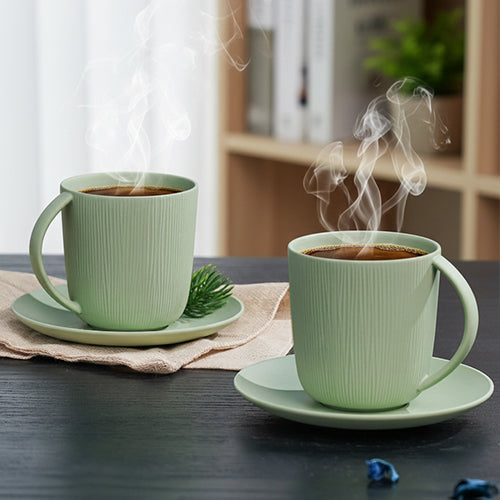 Vogue Conical Fine Porcelain Cup & Saucer Set of 12 – Modern Tapered Design for Tea & Coffee