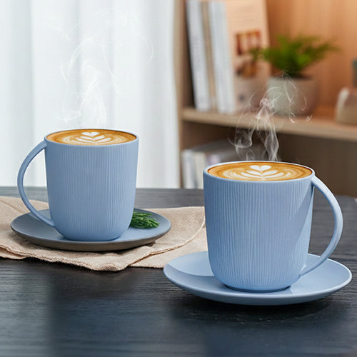 Vogue Conical Fine Porcelain Cup & Saucer Set of 12 – Modern Tapered Design for Tea & Coffee