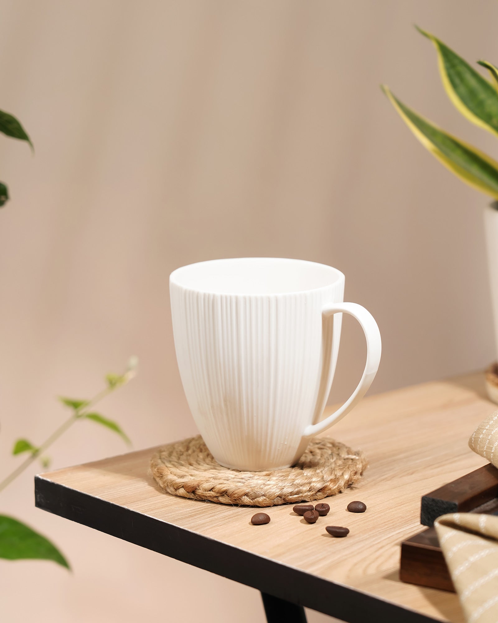 Vogue Diamond Fine Porcelain Mug Set of 2 – Faceted Mugs for Stylish Tea & Coffee - Vola Global