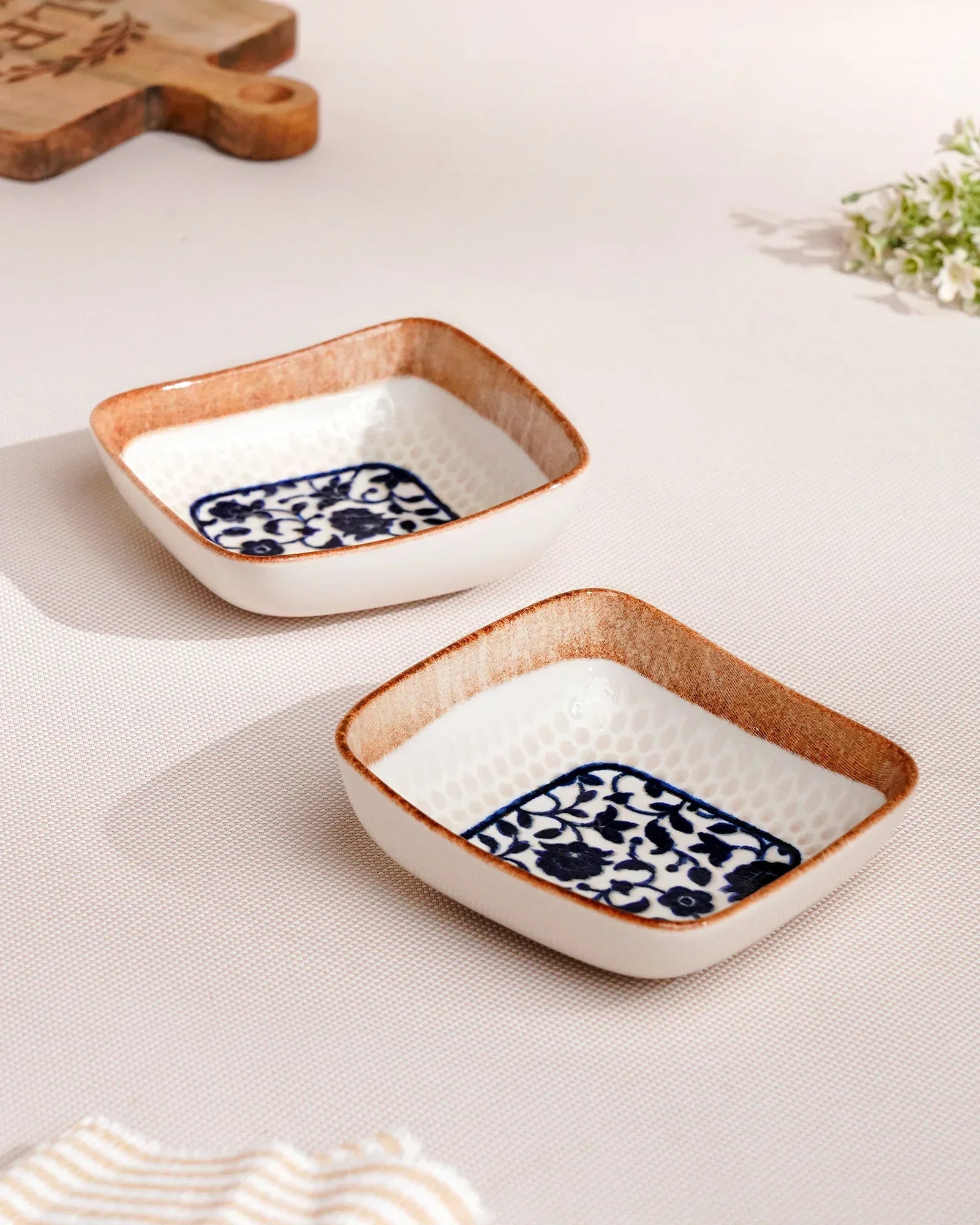 Pixel Square Elevated Fine Porcelain Bowl – 12 cm Snack Bowl with Pixel Design - Vola Global