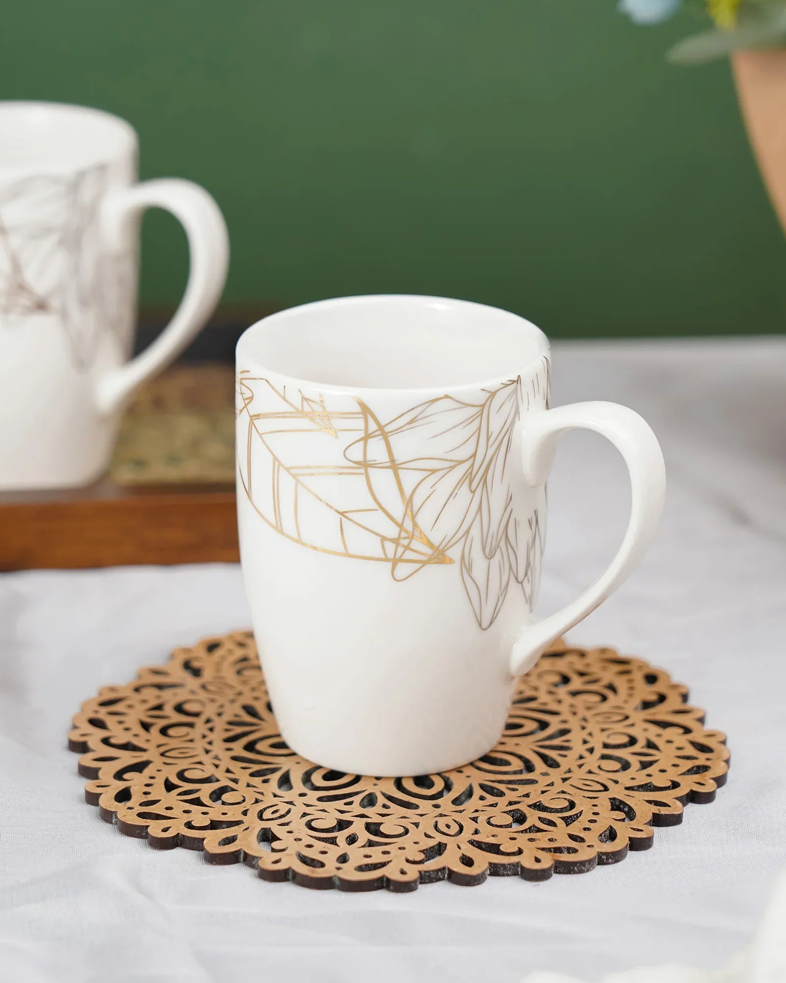 Fiori Fine Porcelain Mug Set of 2 – Elegant Floral Mugs for Coffee & Tea - Vola Global