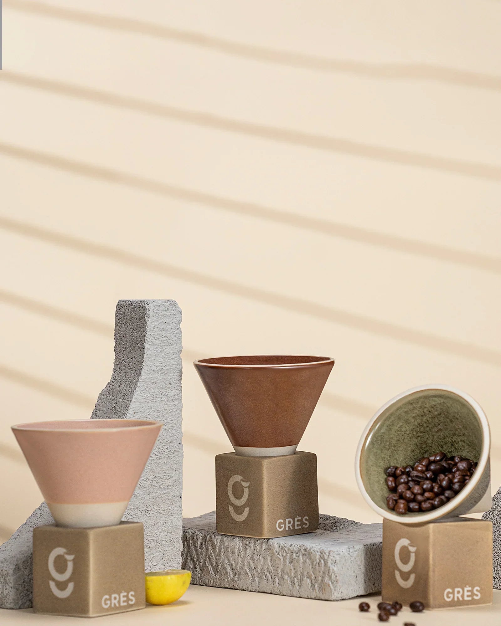 Elemental Shades Cone Mug – Matte Stoneware Coffee Mug in Earthy Tones - Vola Global