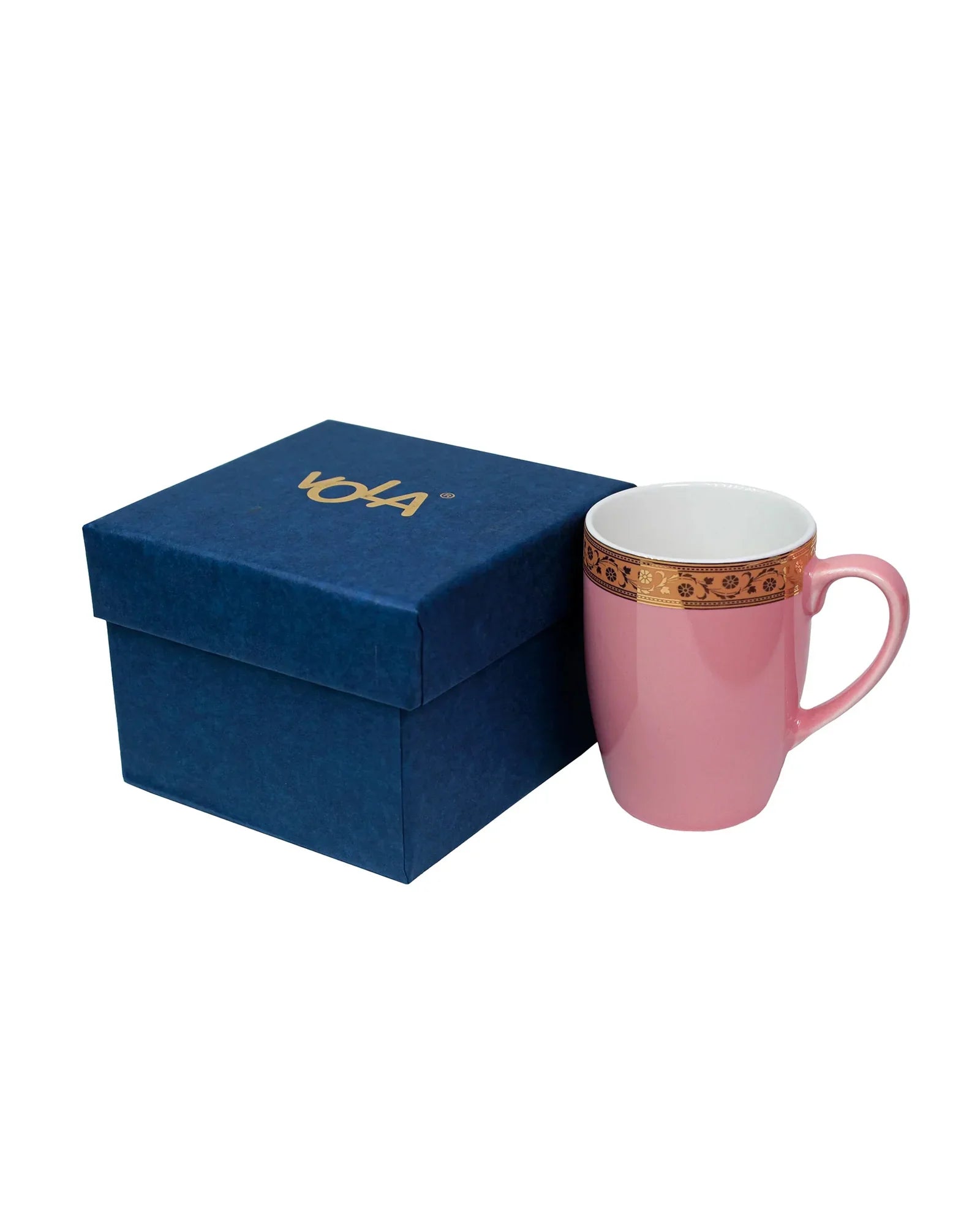 Scarlet Fine Porcelain Mug Set of 6 – Elegant Pastel Colors with Gold Rims - Vola Global