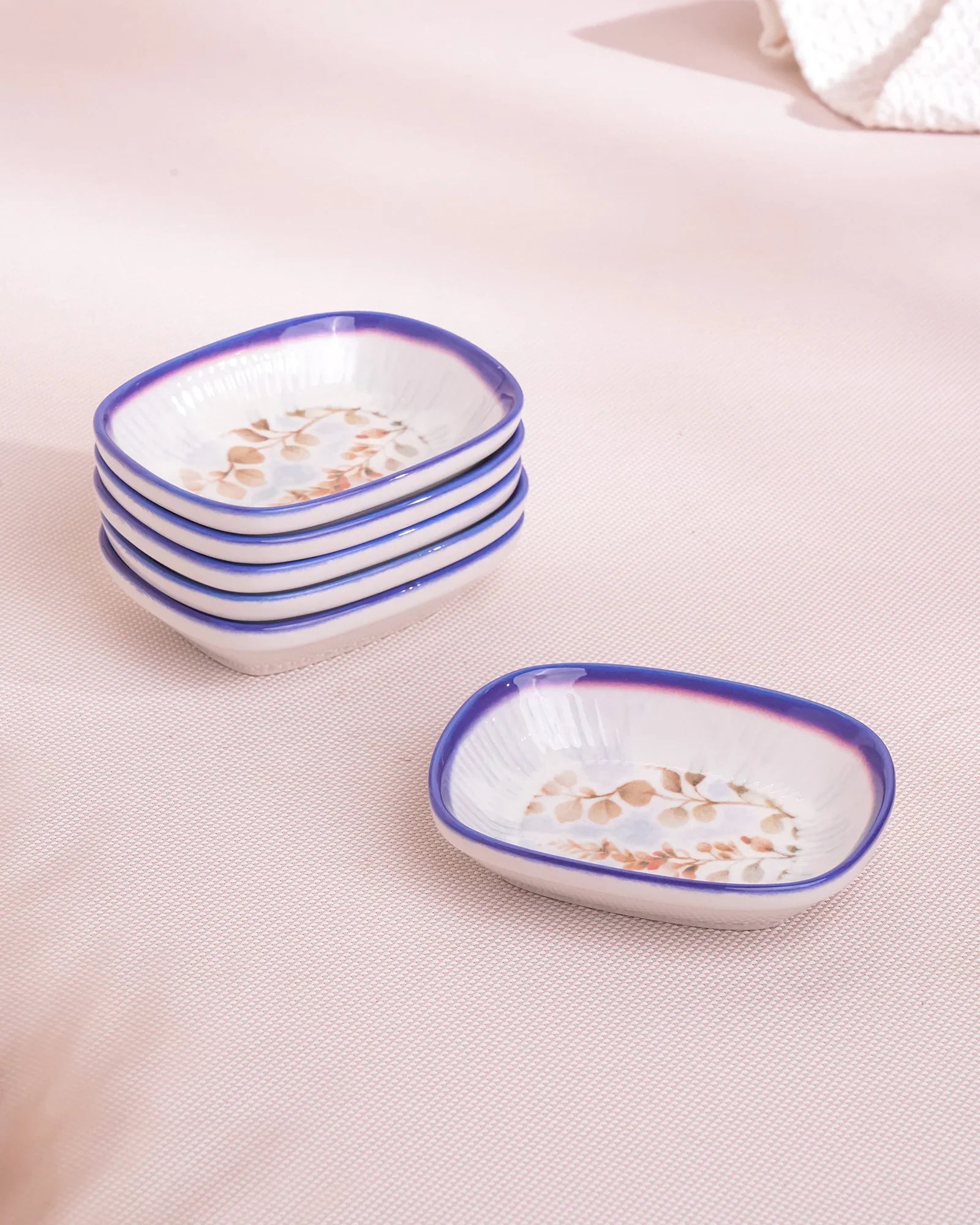 Pixel Rectangle Bowl Set of 6 – 12 cm Elegant Fine Porcelain Snack & Dip Bowls - Vola Global