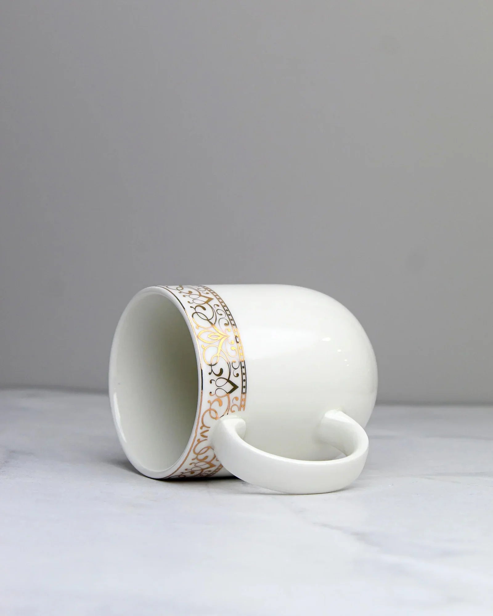 Heritage Sparkle Fine Porcelain Mug Set of 6 – Superior Finish in Trendy Hues - Vola Global