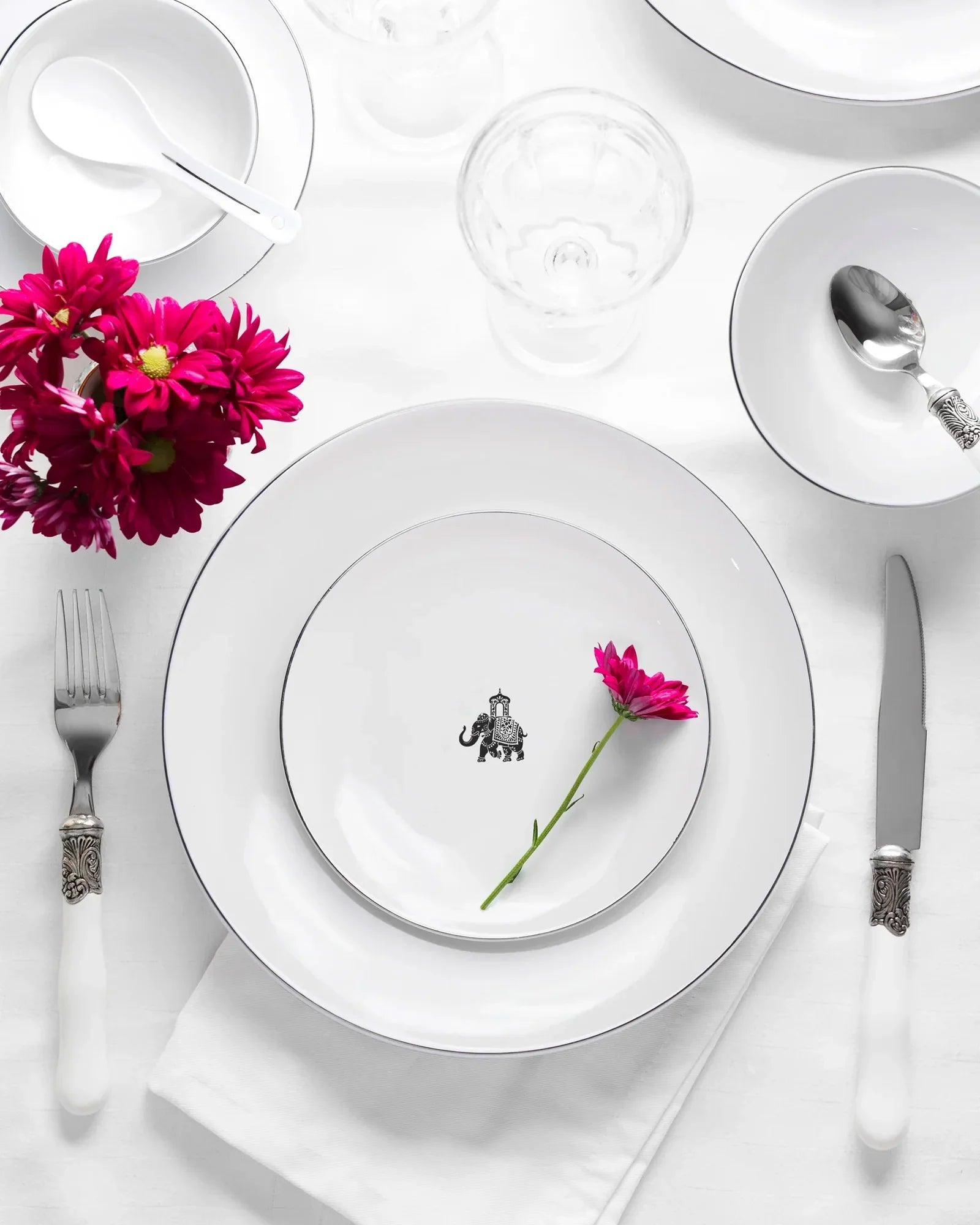 Gaj Royale 33-Piece Dinnerware Set – Elegant Fine Porcelain for Dining & Gifting - Vola Global