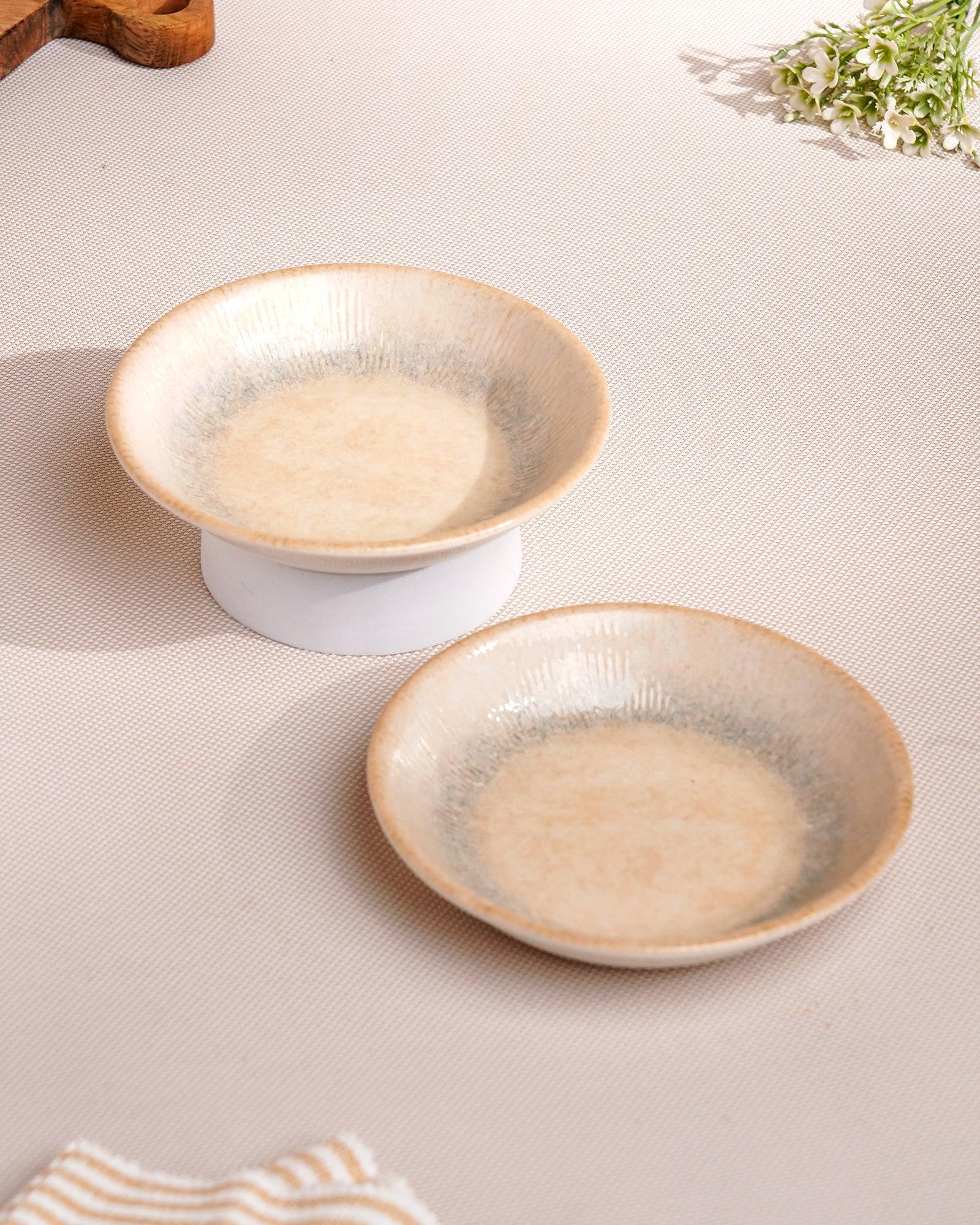 Pixel Chat Plate Set of 2 – Elegant Fine Porcelain Snack Plates with Modern Pixel Design - Vola Global