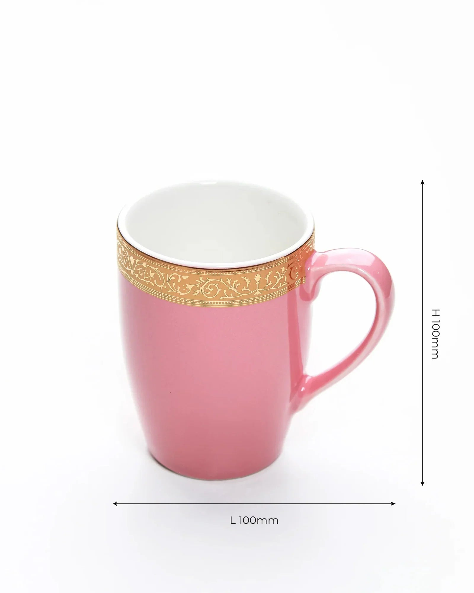Scarlet Fine Porcelain Mug Set of 6 – Elegant Pastel Colors with Gold Rims - Vola Global