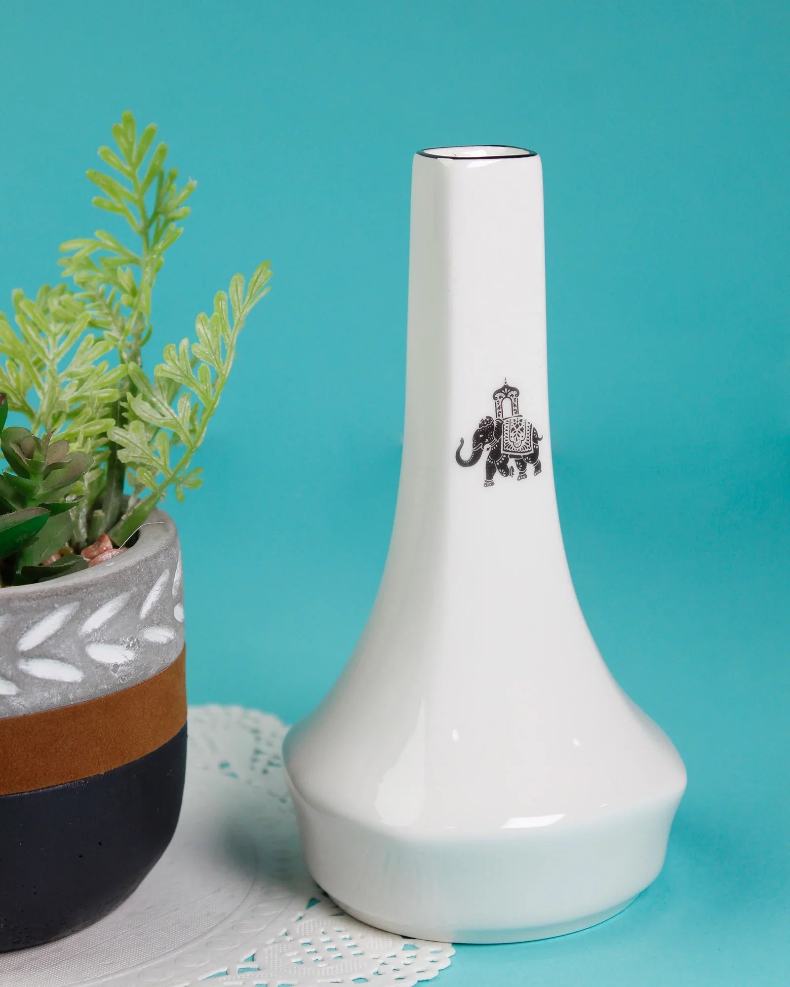 Gaj Modern Decorative Flower Vase – Elegant Fine Porcelain Home Accent - Vola Global