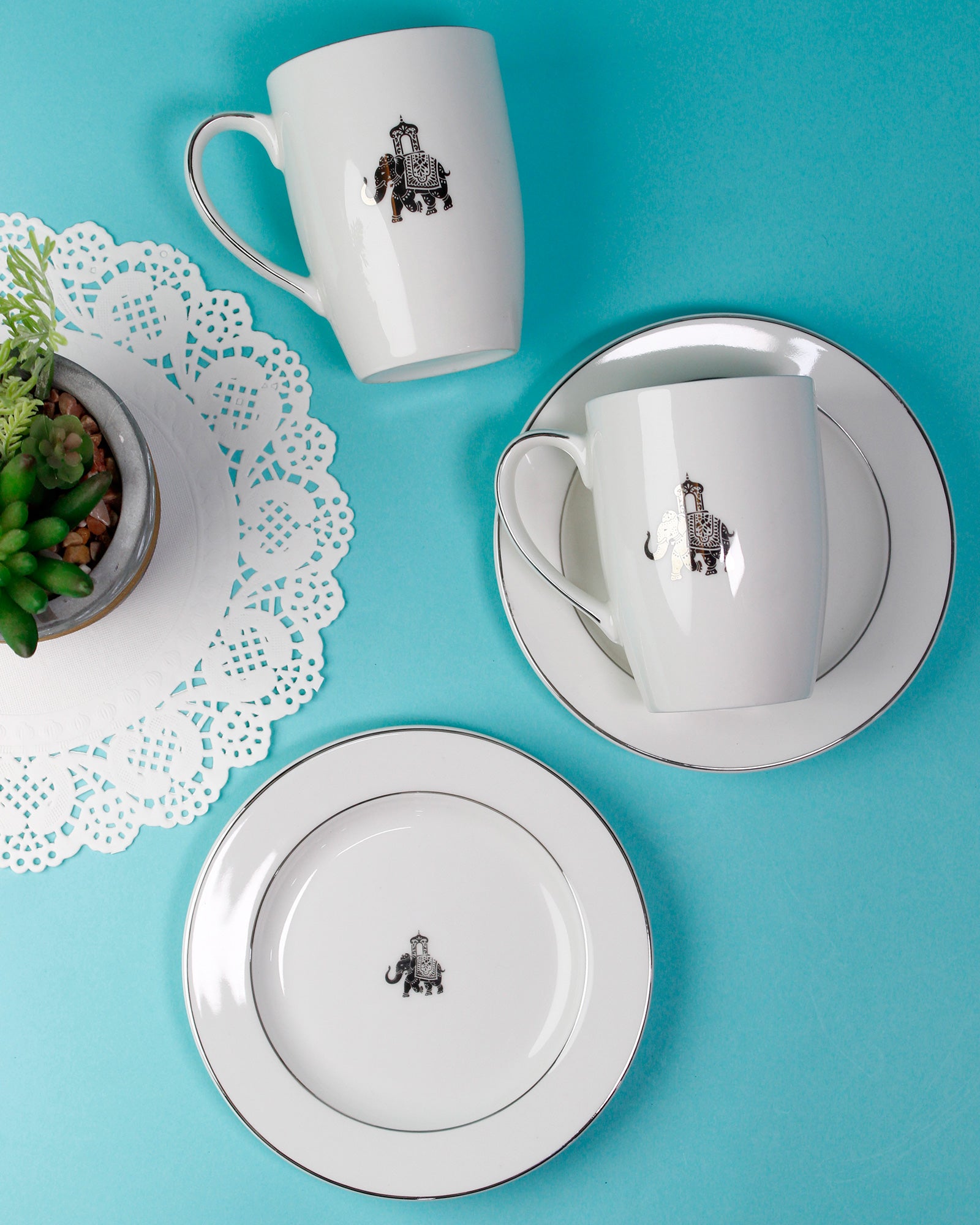 Gaj Premium 2 Mug & 2 Mini Flat Plate