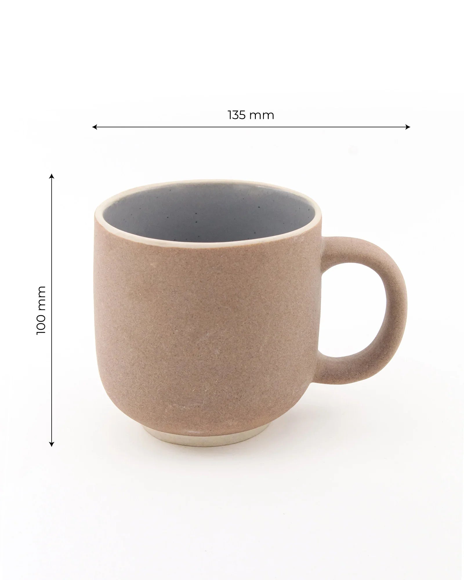 CLOUDY GREY / Single pc * 450ml || 450 ml Elemental Shades Mug – Large matte porcelain mug in earthy tones for coffee or tea