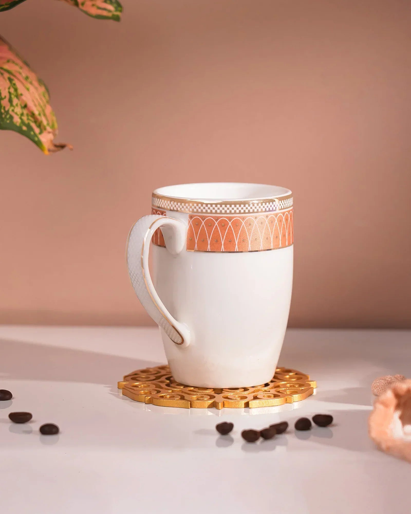 Stellar Collection Fine Porcelain Synergy Mug Set of 2 – Geometric Lines for Tea & Coffee - Vola Global