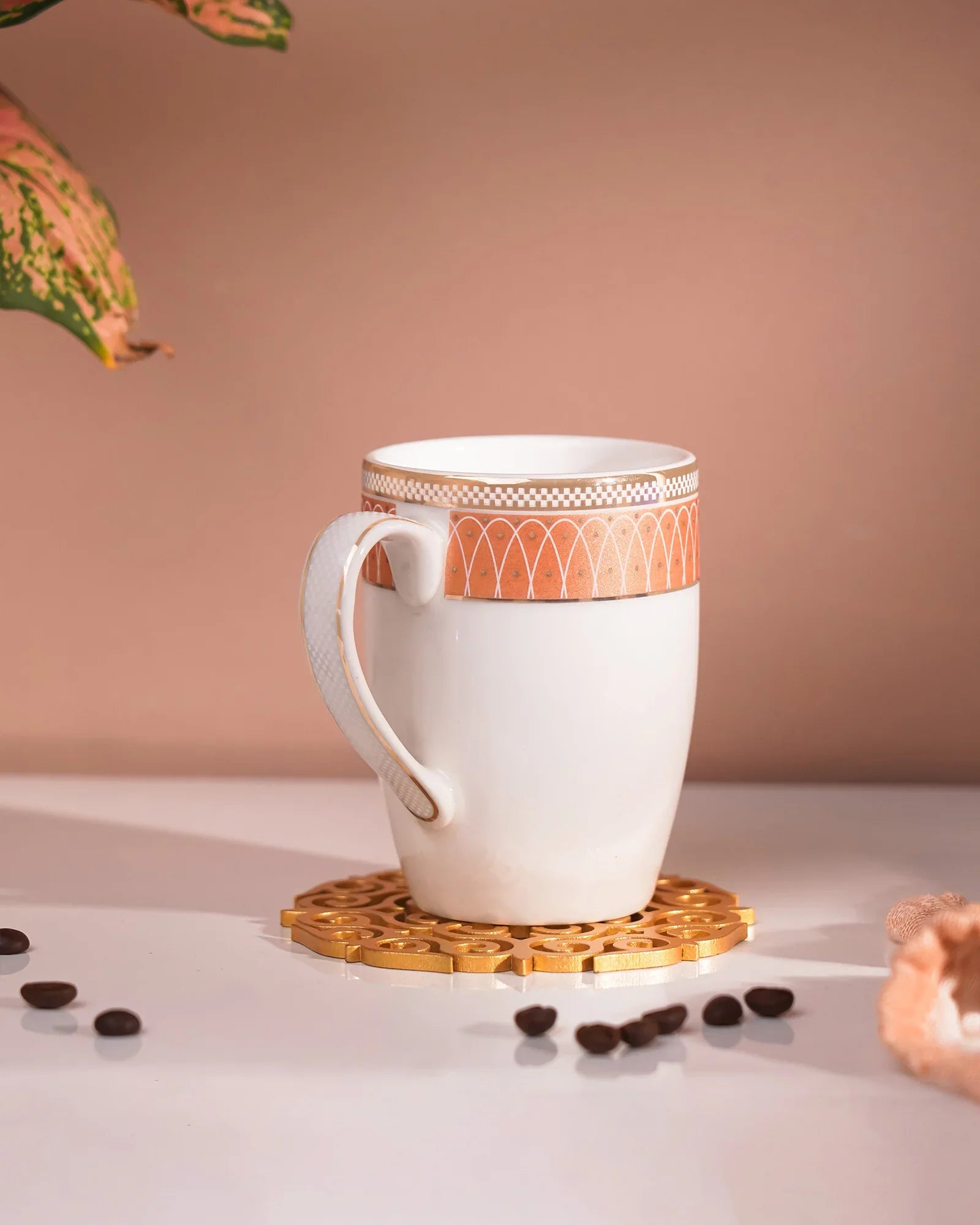 Stellar Collection Fine Porcelain Synergy Mug Set of 2 – Geometric Lines for Tea & Coffee - Vola Global