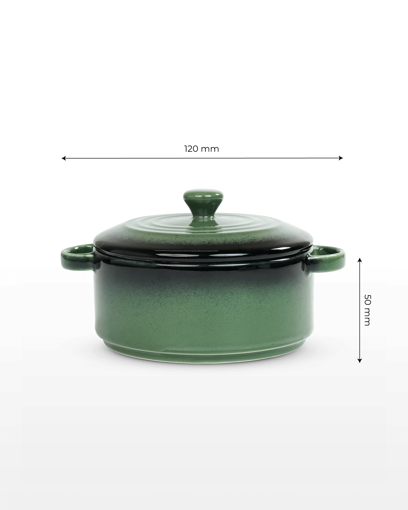 Prisma Fine Porcelain Round Casserole Set with Lids (10 cm, 12 cm & 14 cm) – Olive Green Cook & Serve - Vola Global