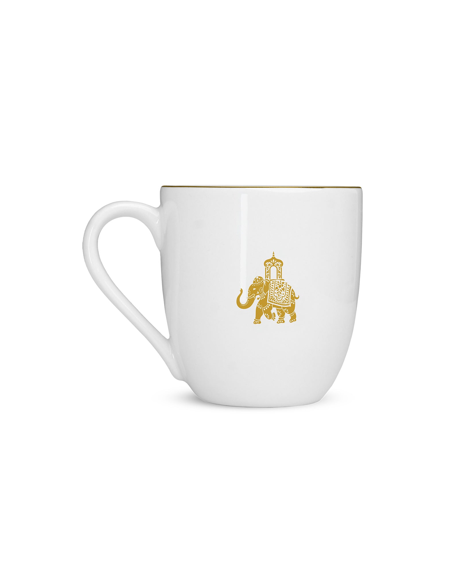 Gold || Gaj Mini Sip Cup—Porcelain Cup | Elephant Motif | Ideal for Tasting, Espresso & Gifting