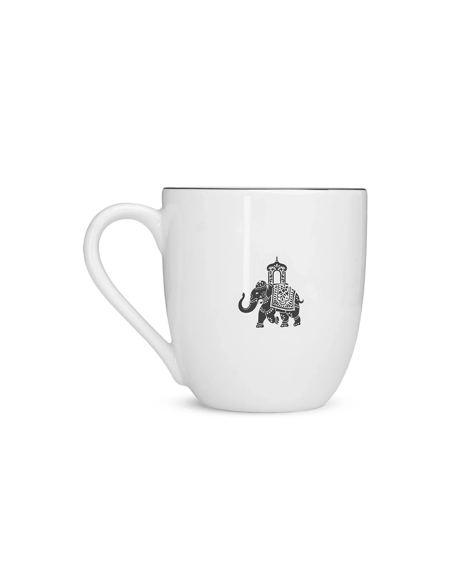 Gaj Mini Sip Cup Set of 6 – Fine Porcelain Cups with Elephant Motif - Vola Global