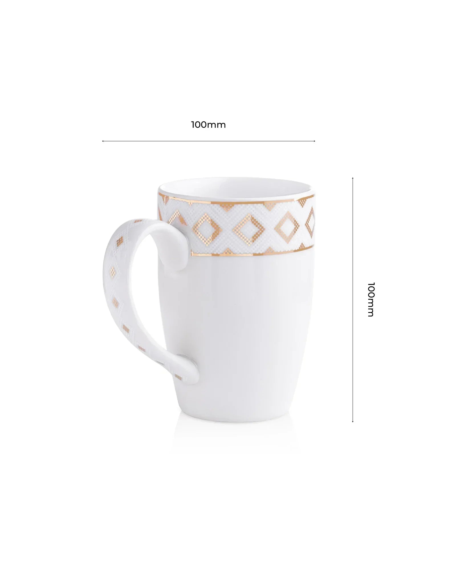 Stellar Collection Fine Porcelain Diamond Mug Set of 2 – Faceted Design for Coffee & Tea - Vola Global