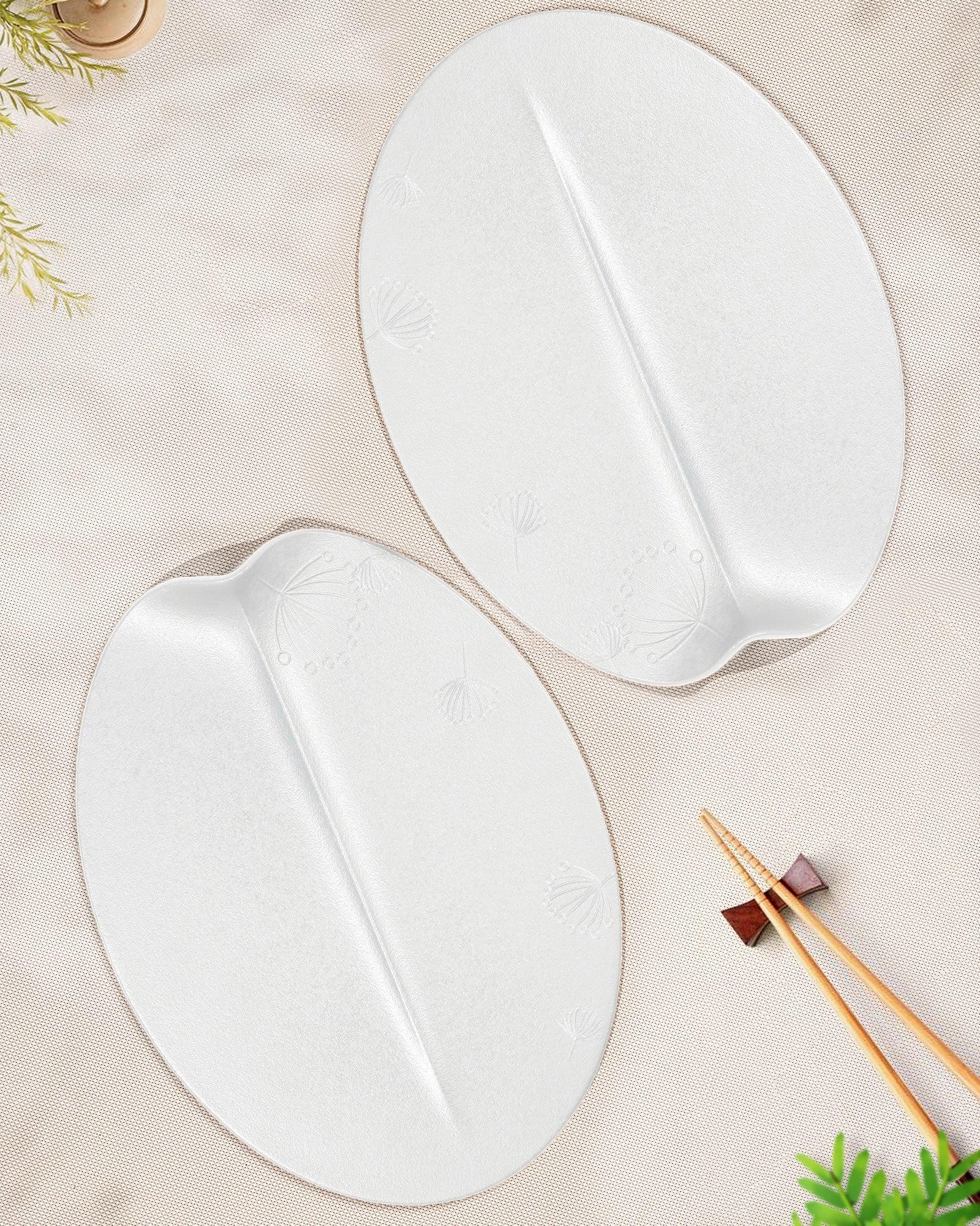 Vogue Series Fine Porcelain Leaf-Shaped Platter – Fine Serving Dish - Vola Global