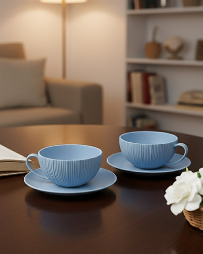 Vogue Coupe Fine Porcelain Cup & Saucer Set of 12 – Sleek Contemporary Design for Tea & Coffee