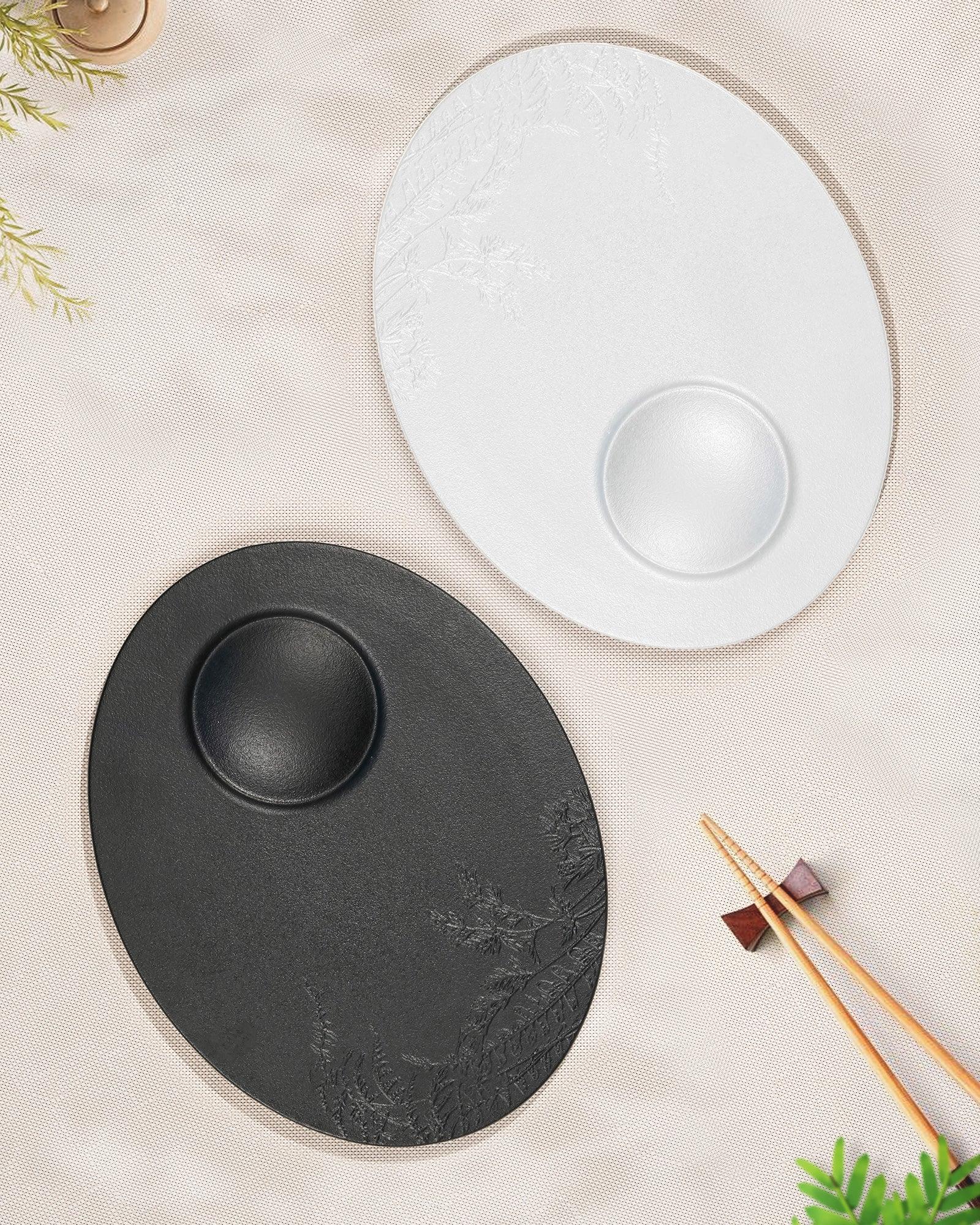 Vogue Series Fine Porcelain Fern-Shaped Platter – Elegant Serving Dish - Vola Global