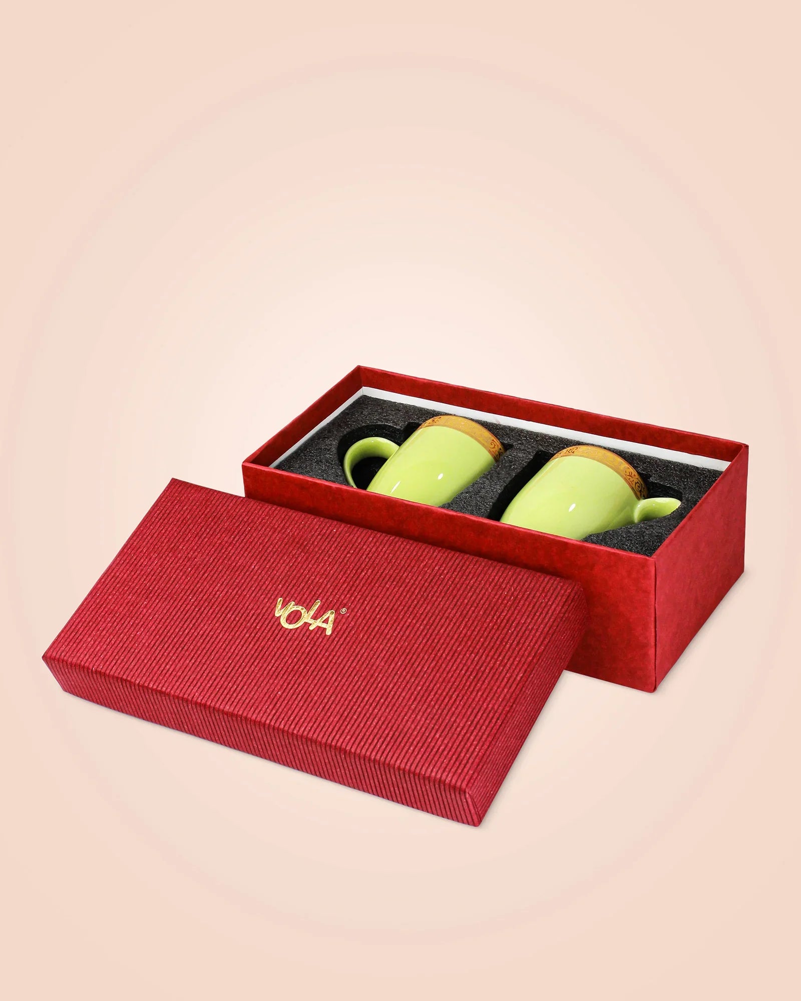 Scarlet Fine Porcelain Mug Set of 6 – Elegant Pastel Colors with Gold Rims - Vola Global